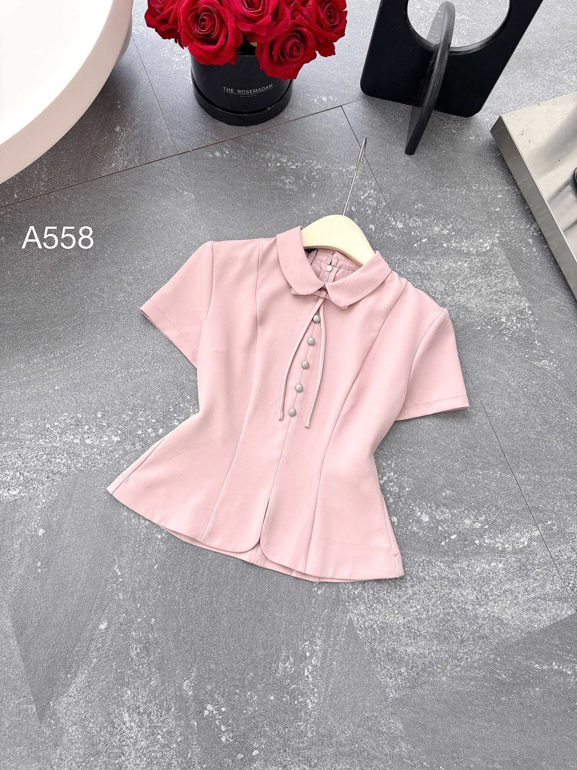 A558 áo peplum khóa lưng