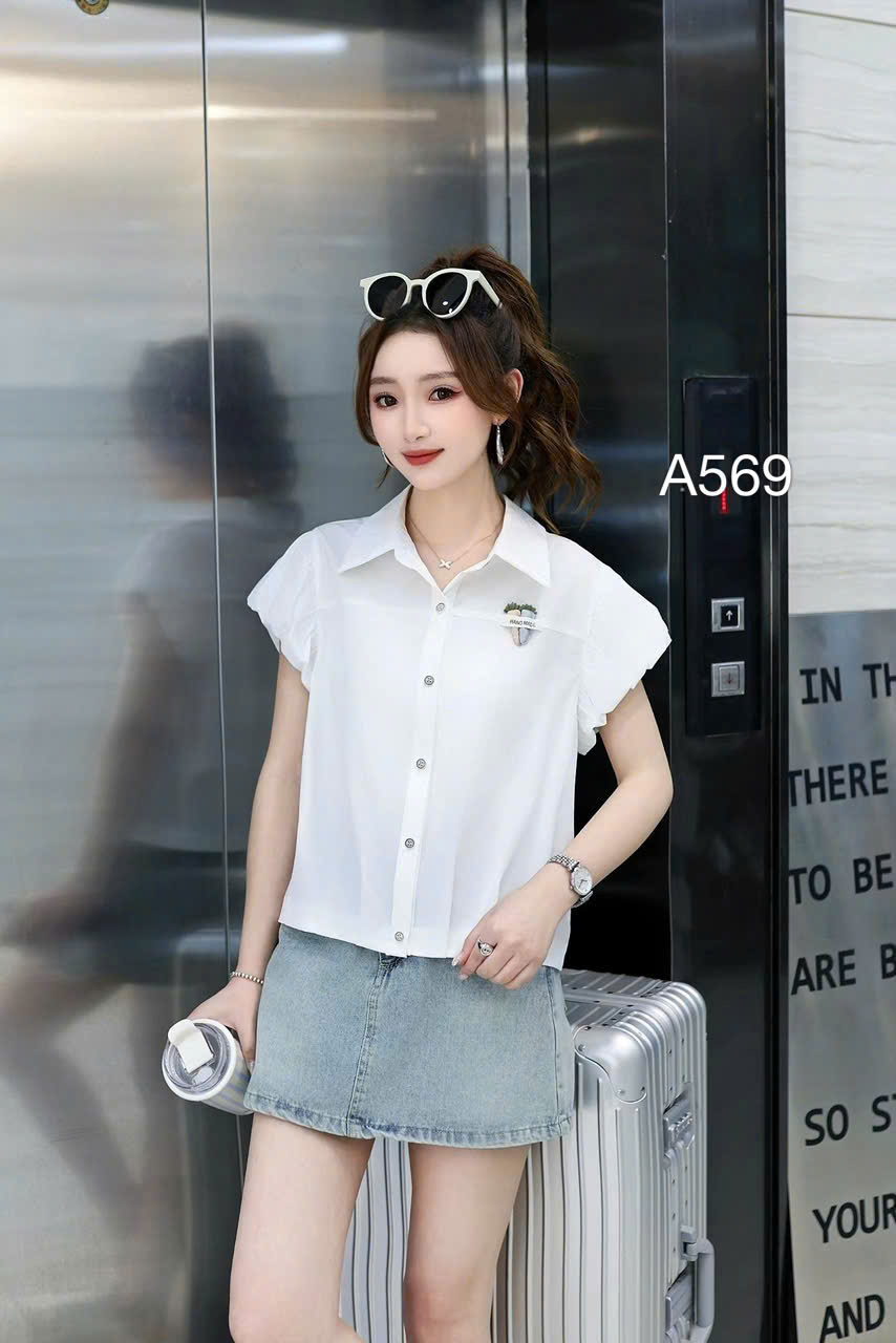 A569-6630 Áo sơ mi tay dơi bồng củ cà rốt
