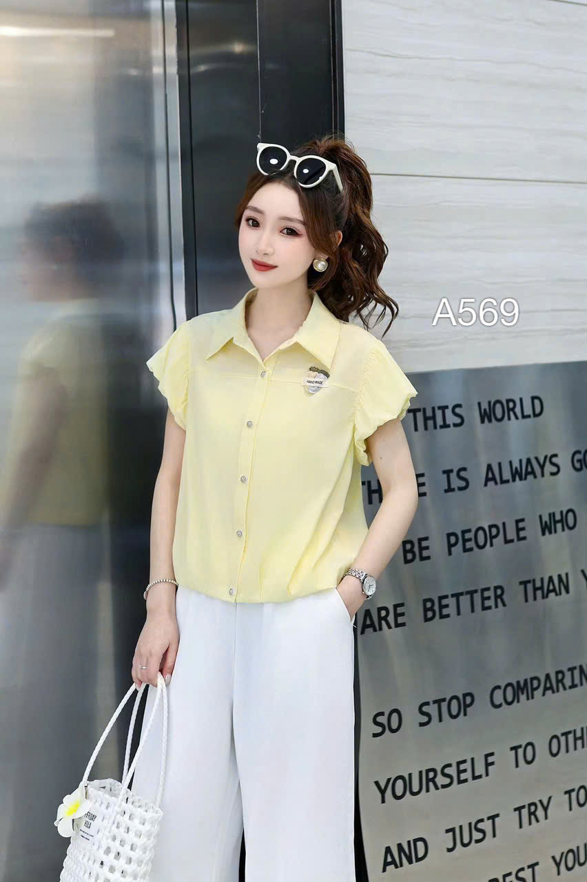 A569-6630 Áo sơ mi tay dơi bồng củ cà rốt