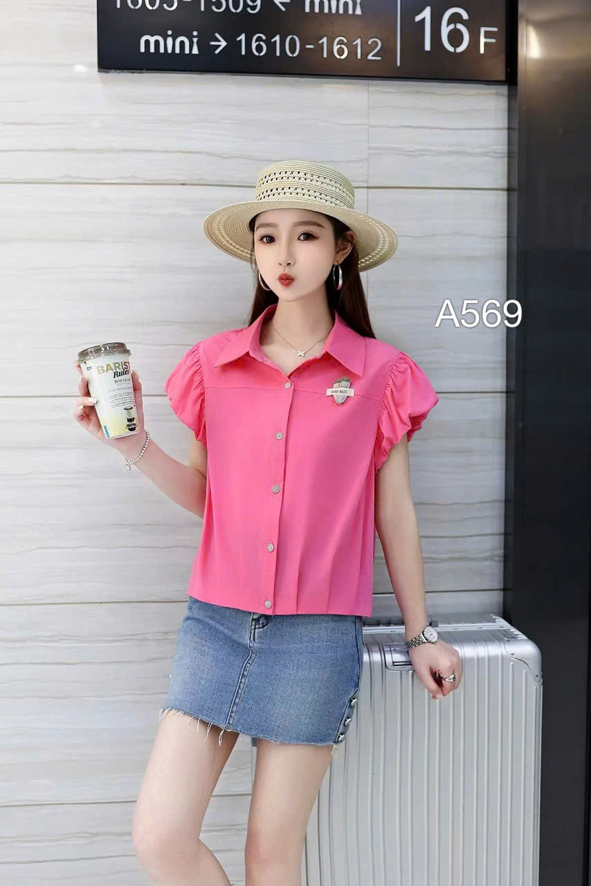 A569-6630 Áo sơ mi tay dơi bồng củ cà rốt