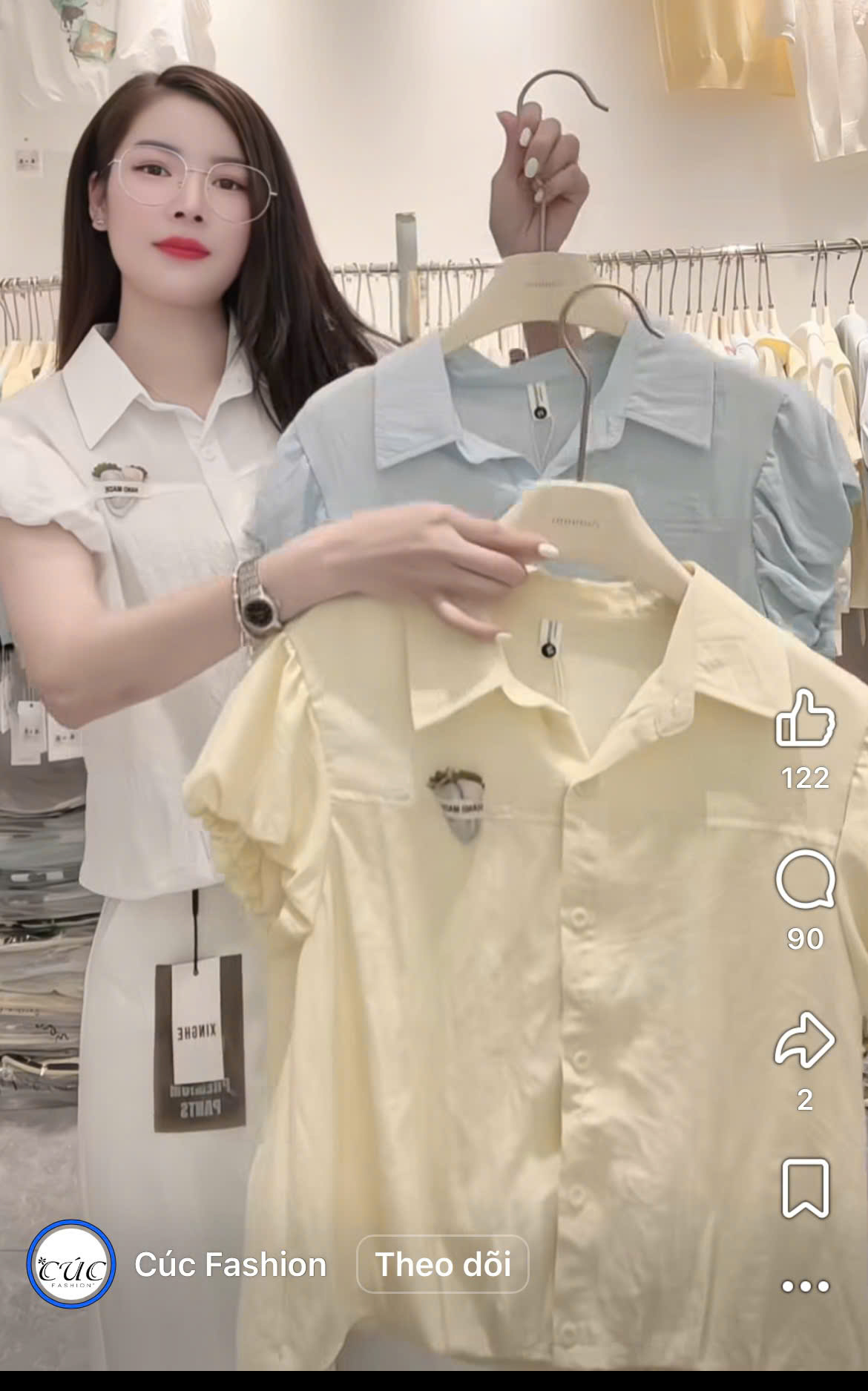 A569-6630 Áo sơ mi tay dơi bồng củ cà rốt