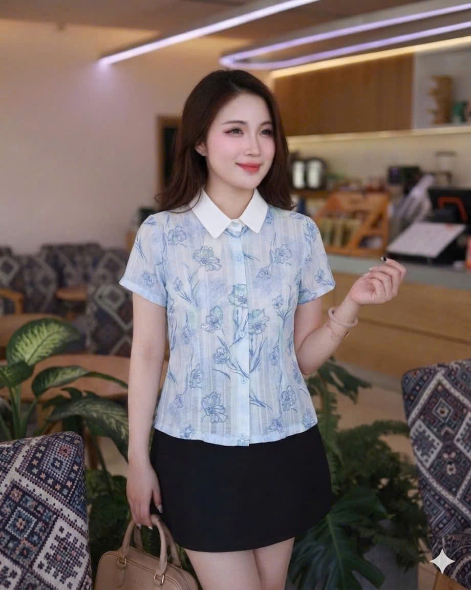 A575 Áo sơ mi hình hoa