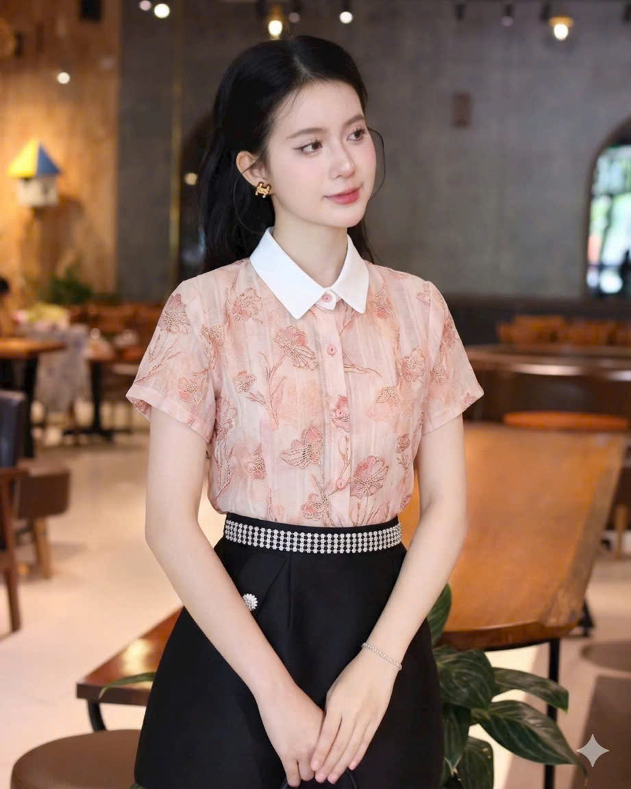 A575 Áo sơ mi hình hoa