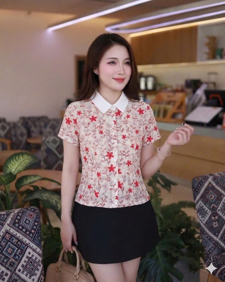 A575 Áo sơ mi hình hoa