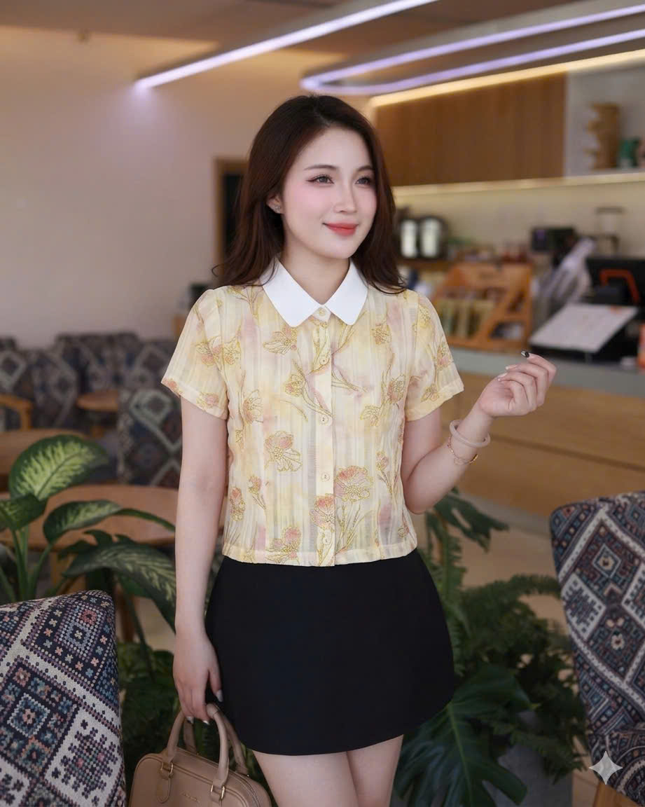 A575 Áo sơ mi hình hoa