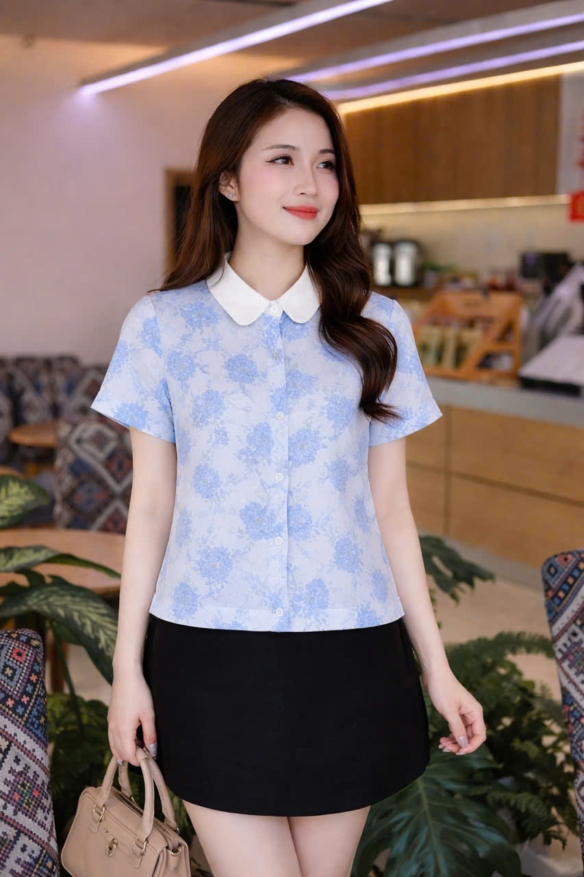 A575 Áo sơ mi hình hoa