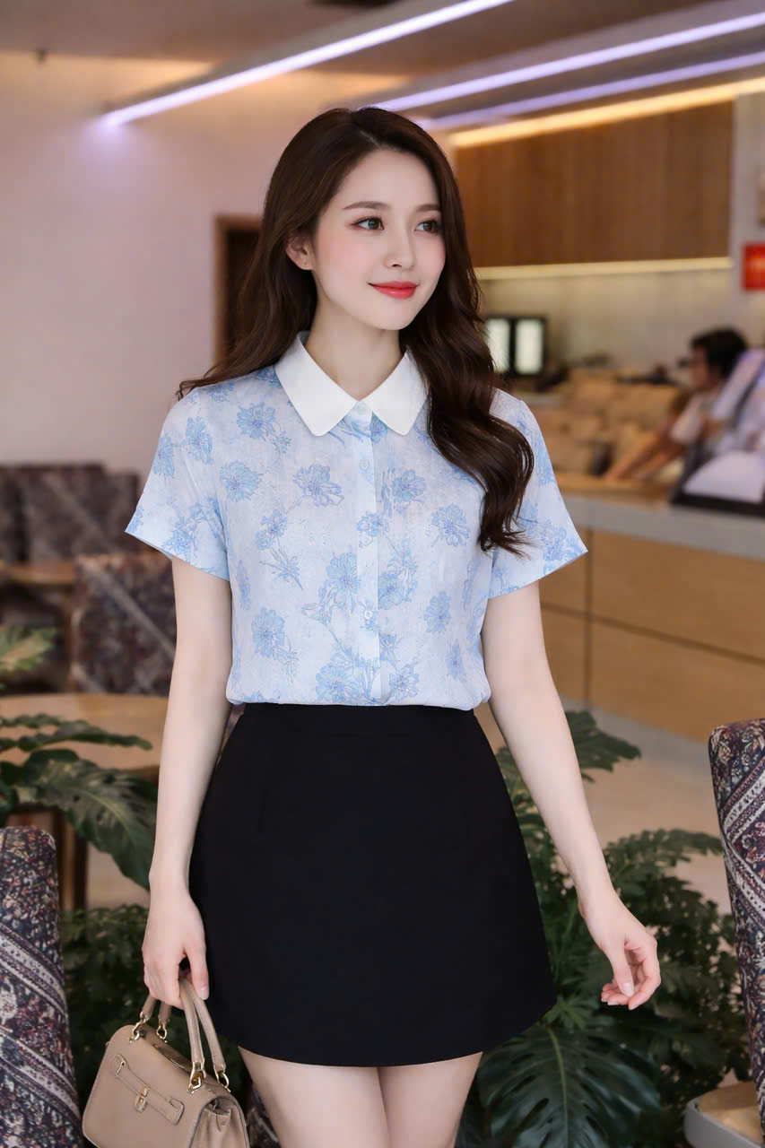 A575 Áo sơ mi hình hoa