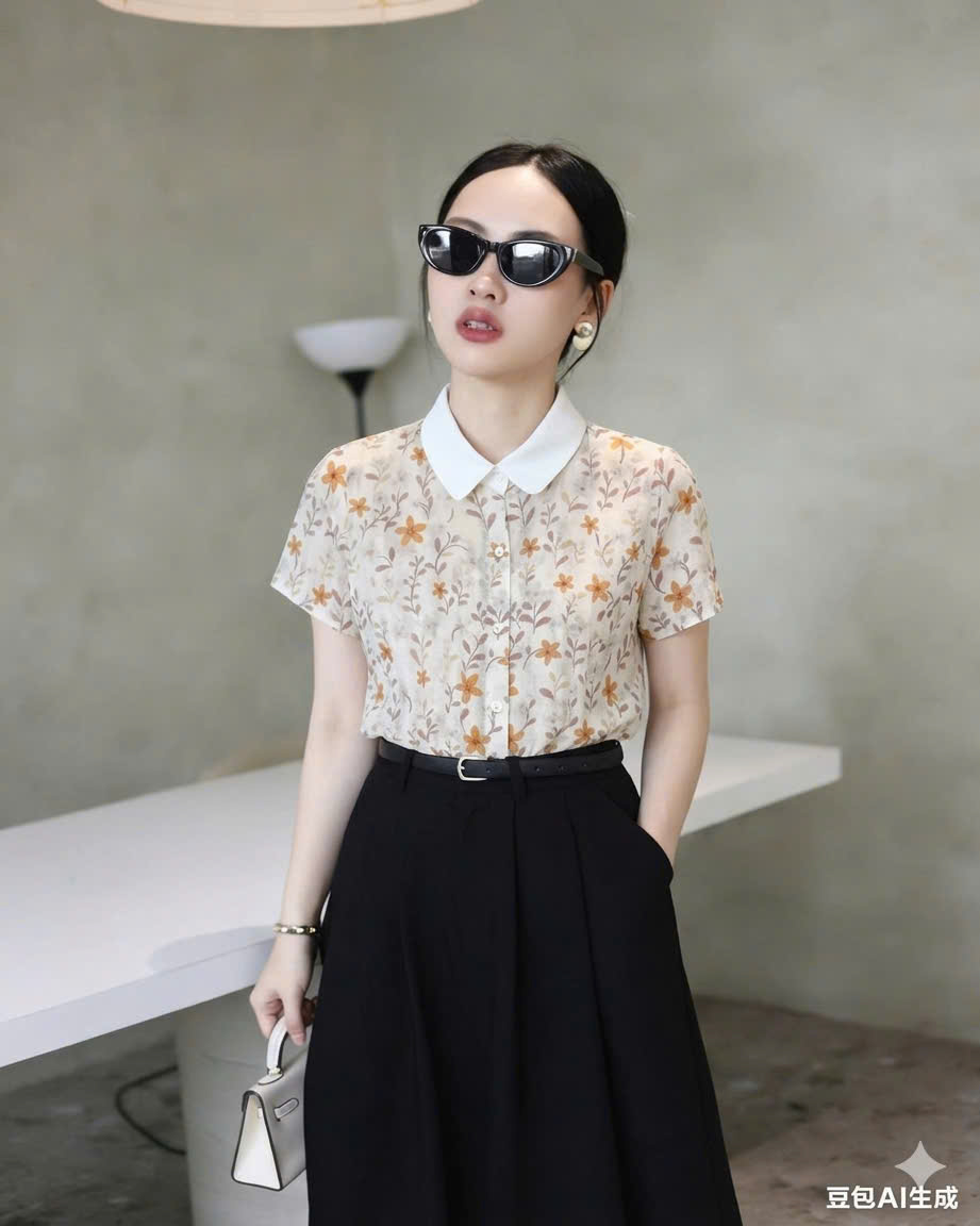 A575 Áo sơ mi hình hoa