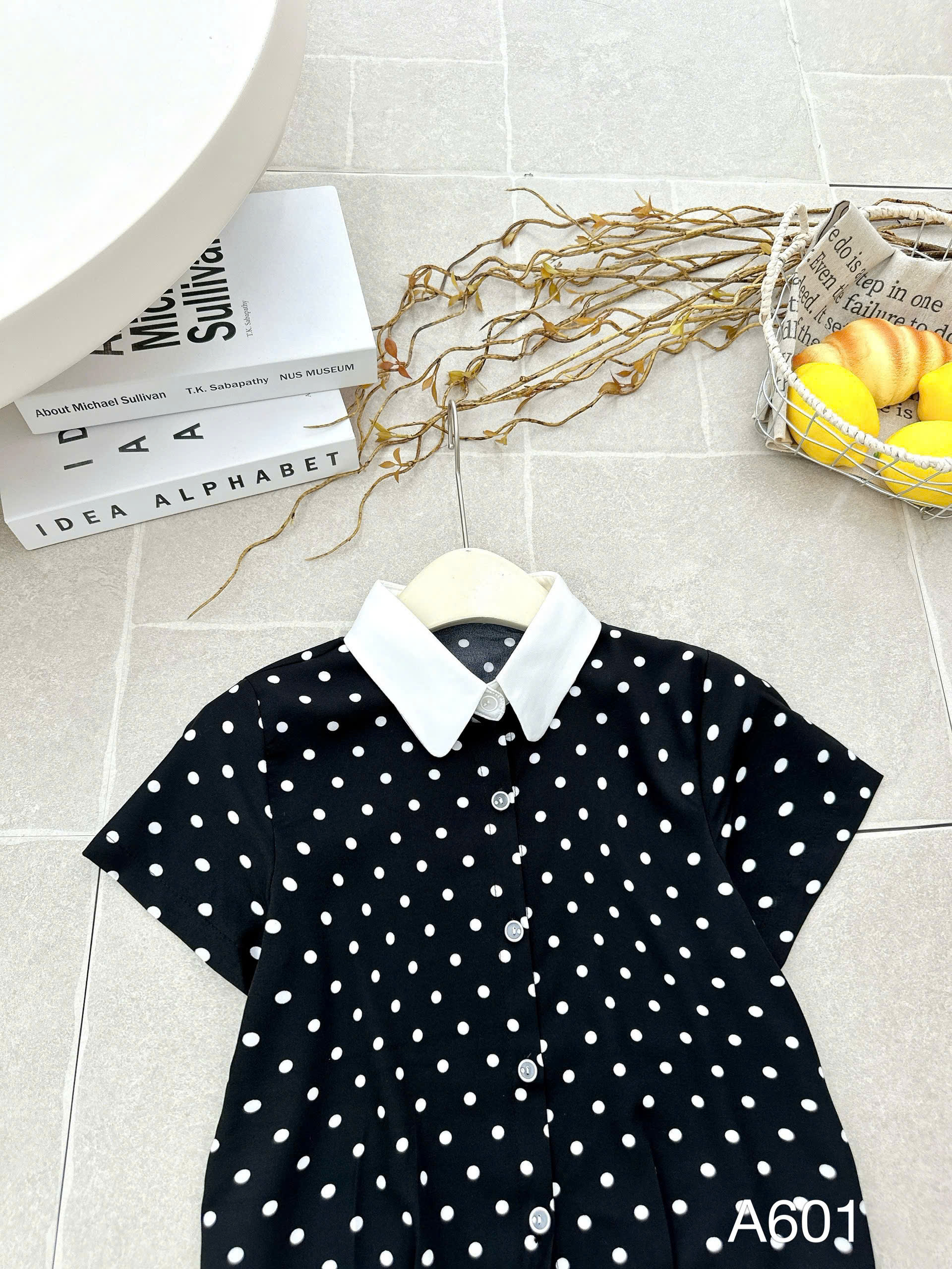 A601 Áo sơ mi họa tiết tay cộc