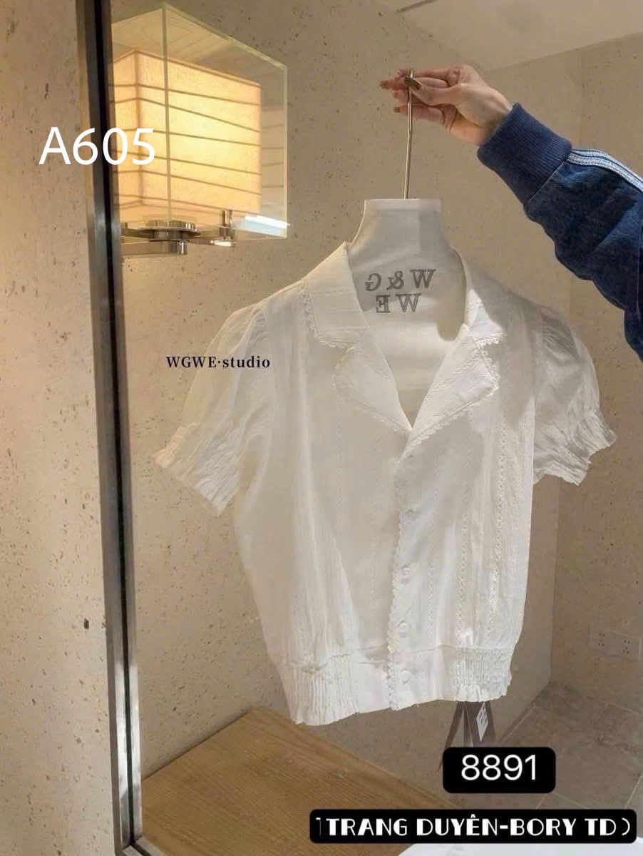 A605 Áo kiểu cổ viền ren