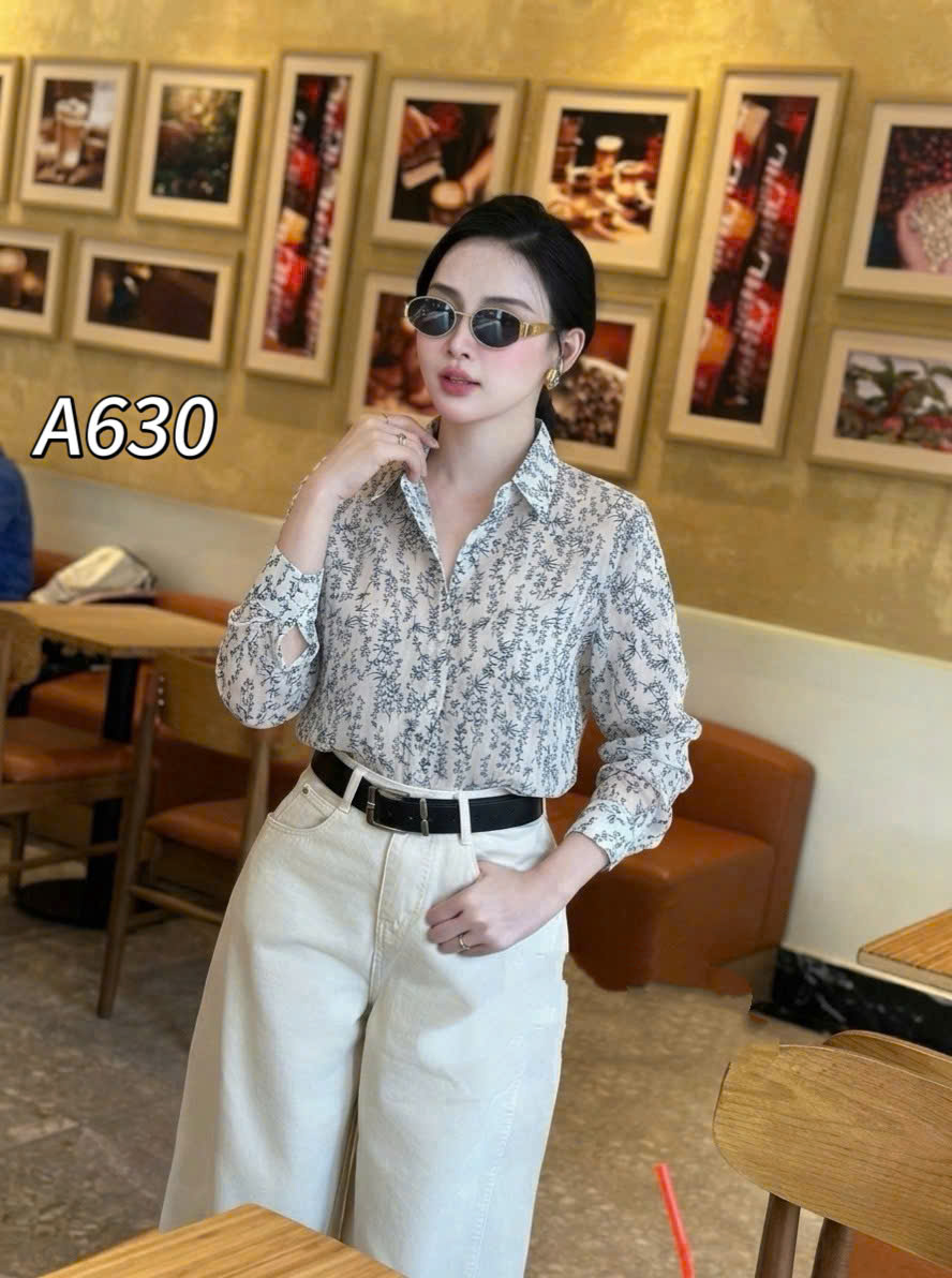 A630 Áo sơ mi hoa dài tay