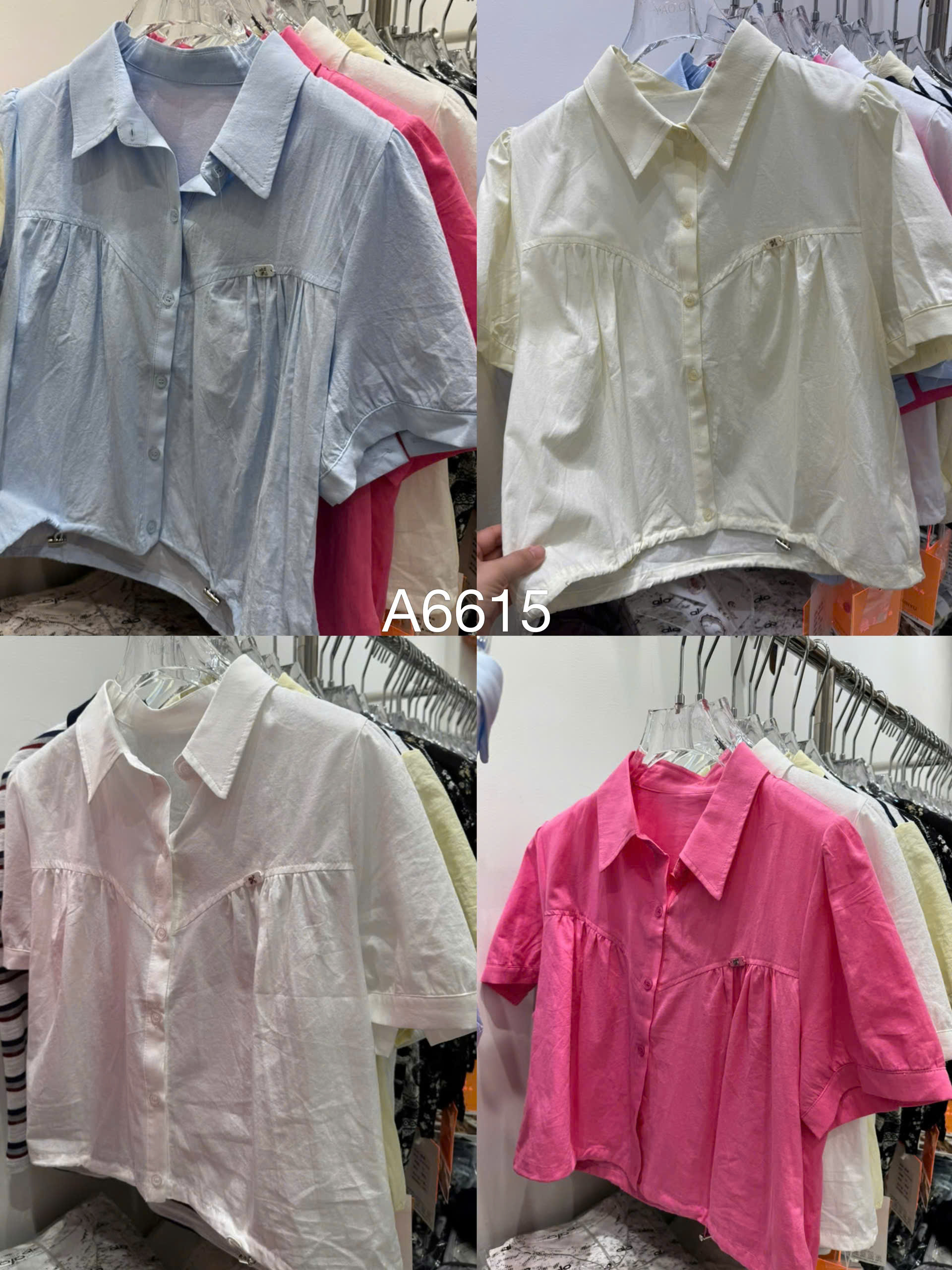 A6615 áo viền tag ngực
