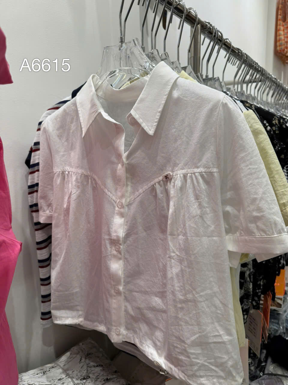 A6615 áo viền tag ngực