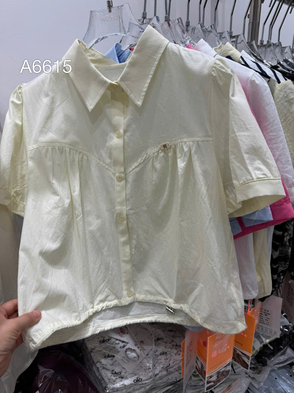 A6615 áo viền tag ngực