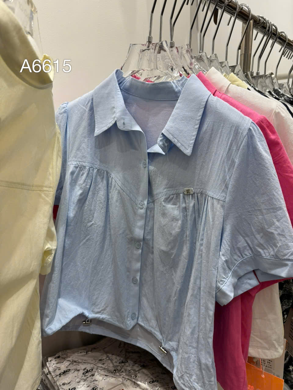 A6615 áo viền tag ngực