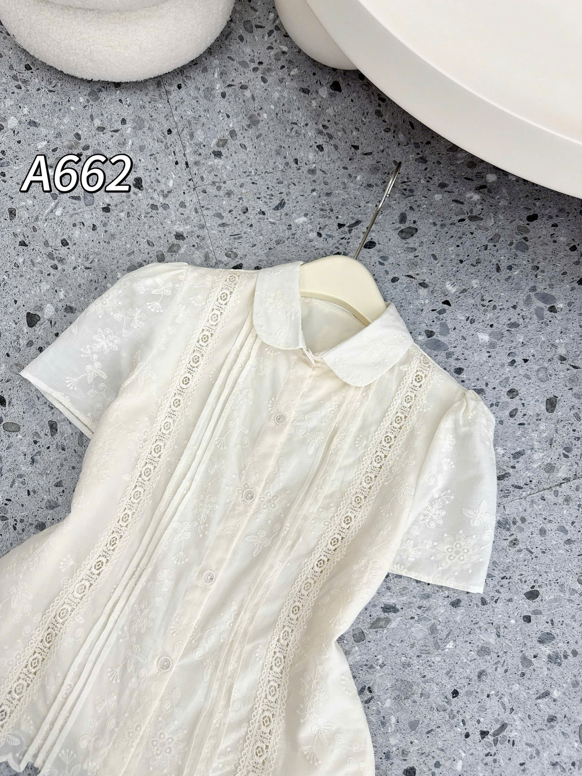 A662 Áo sơ mi ren phối li