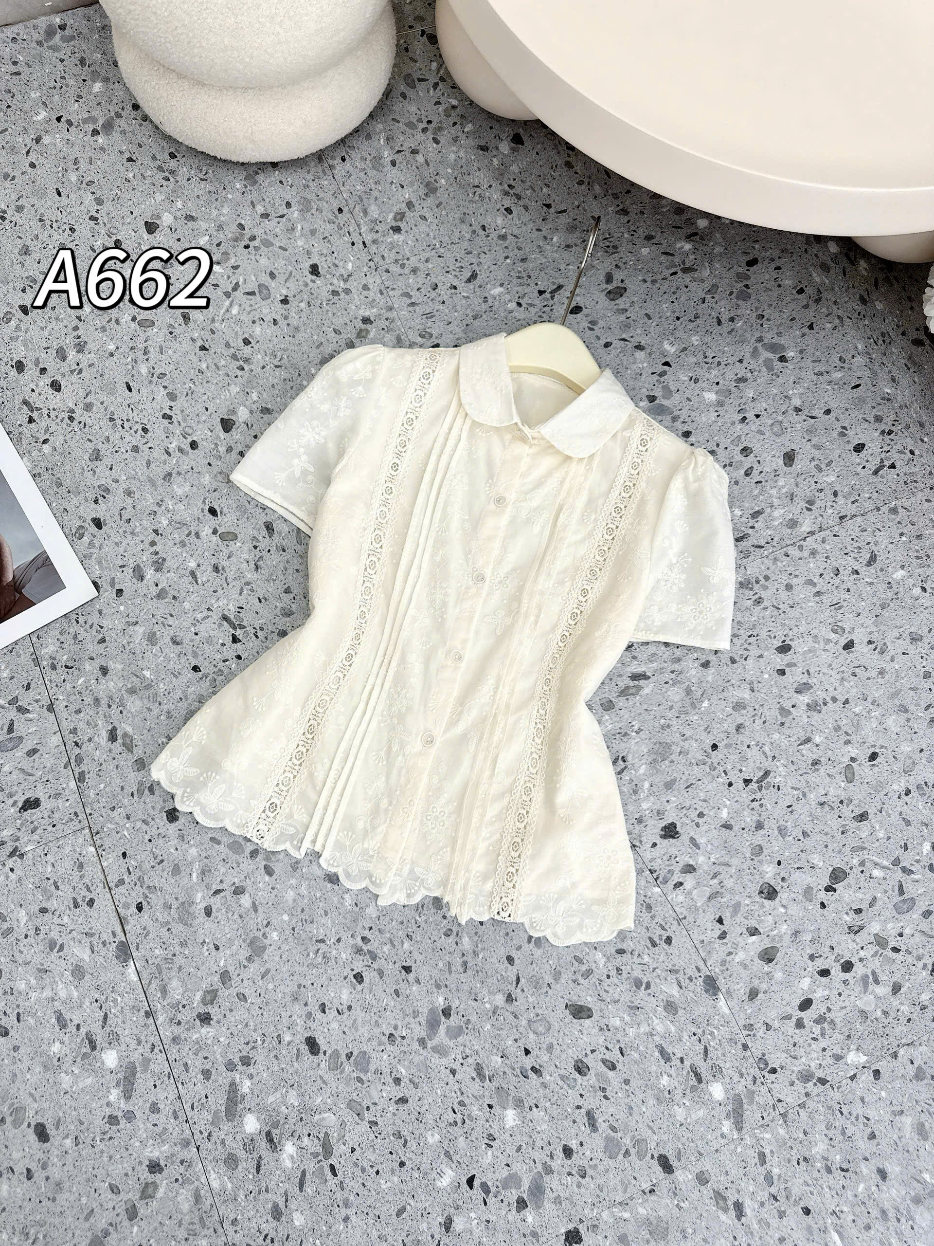 A662 Áo sơ mi ren phối li