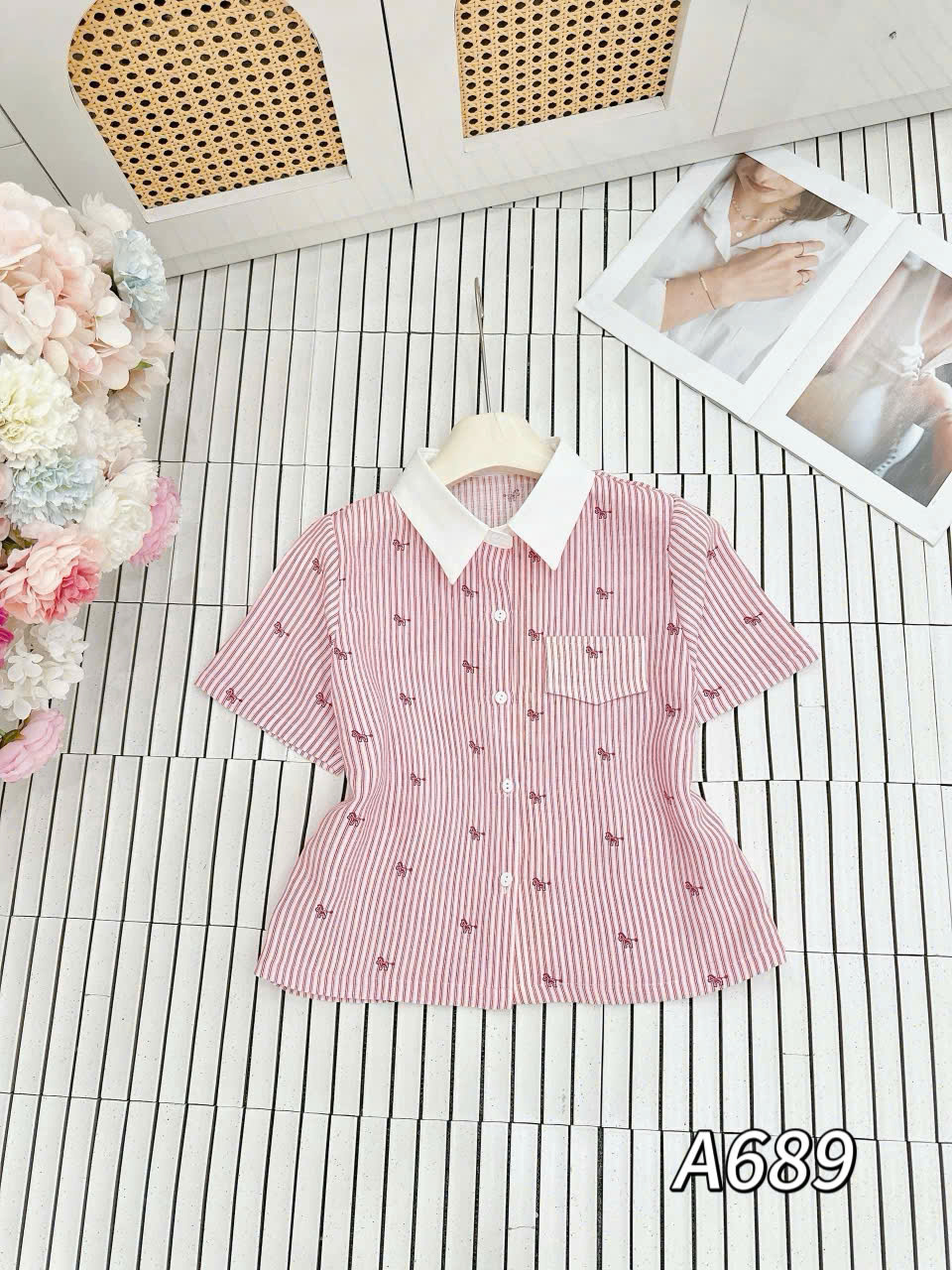 A689 Áo sơ mi kẻ ngựa