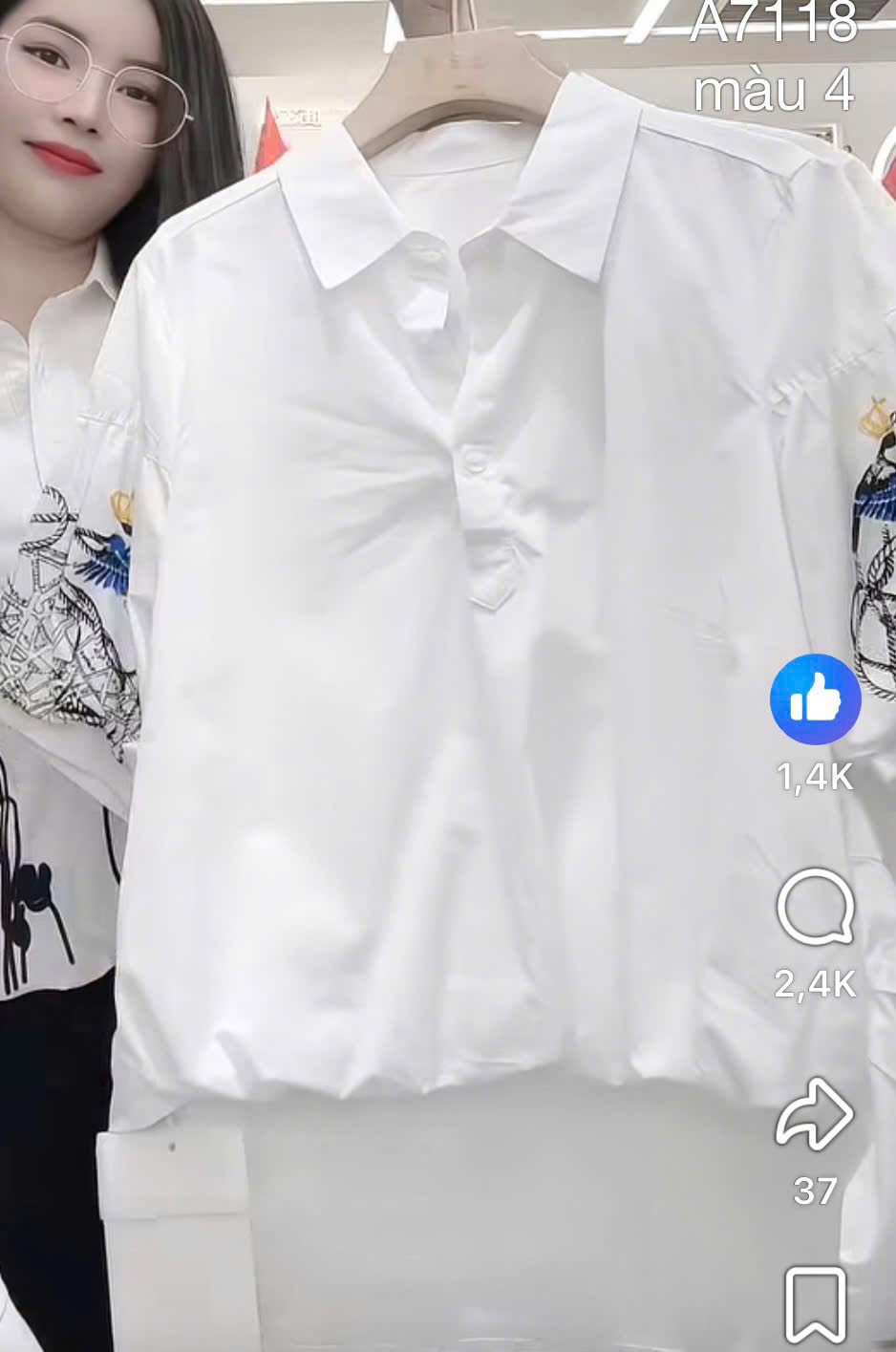 A7118 áo sơ mi tay bồng
