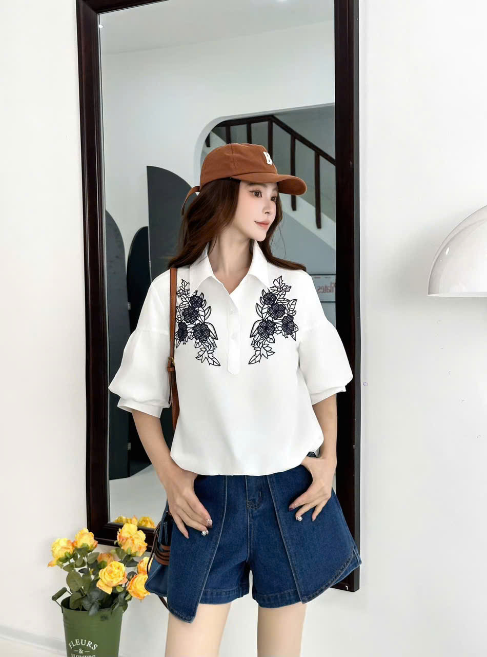 A7118 áo sơ mi tay bồng
