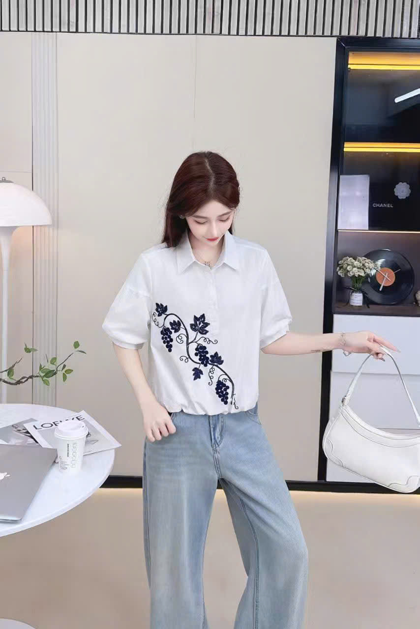 A7118 áo sơ mi tay bồng