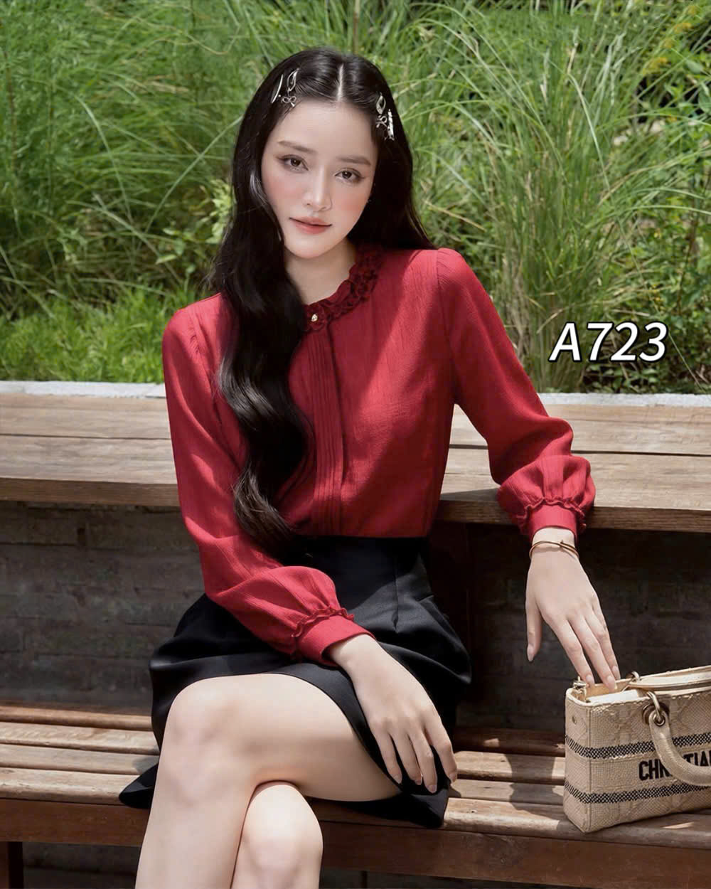 A723 áo tơ yến cổ tròn