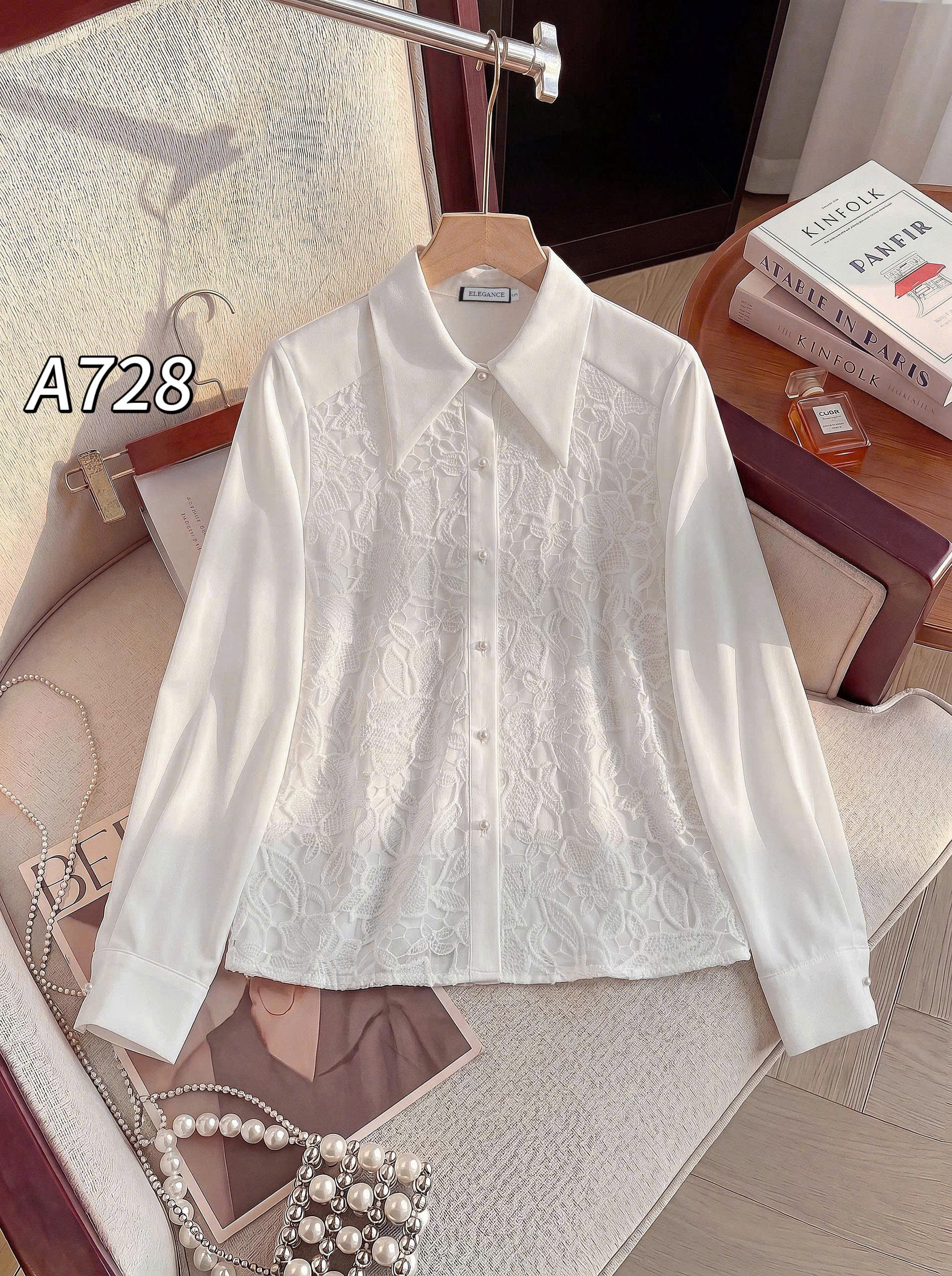 A728 Áo sơ ren hoa cúc ngọc