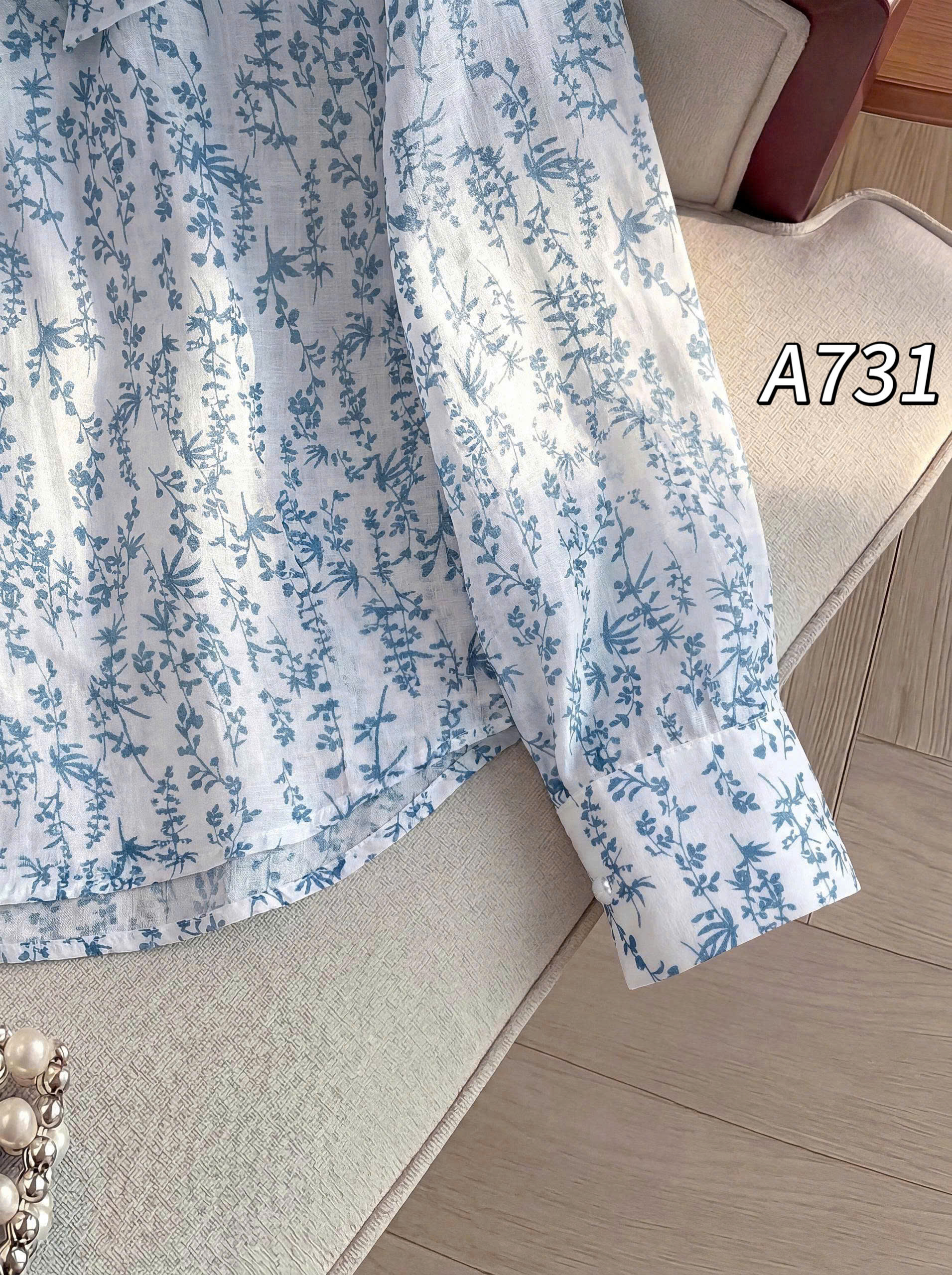 A731 Áo sơ mi cổ bèo buộc nơ