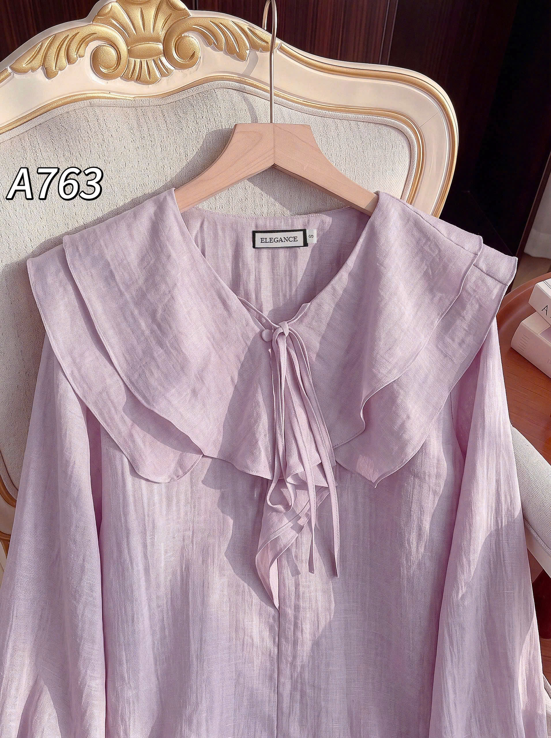 A763 áo tơ cổ bèo
