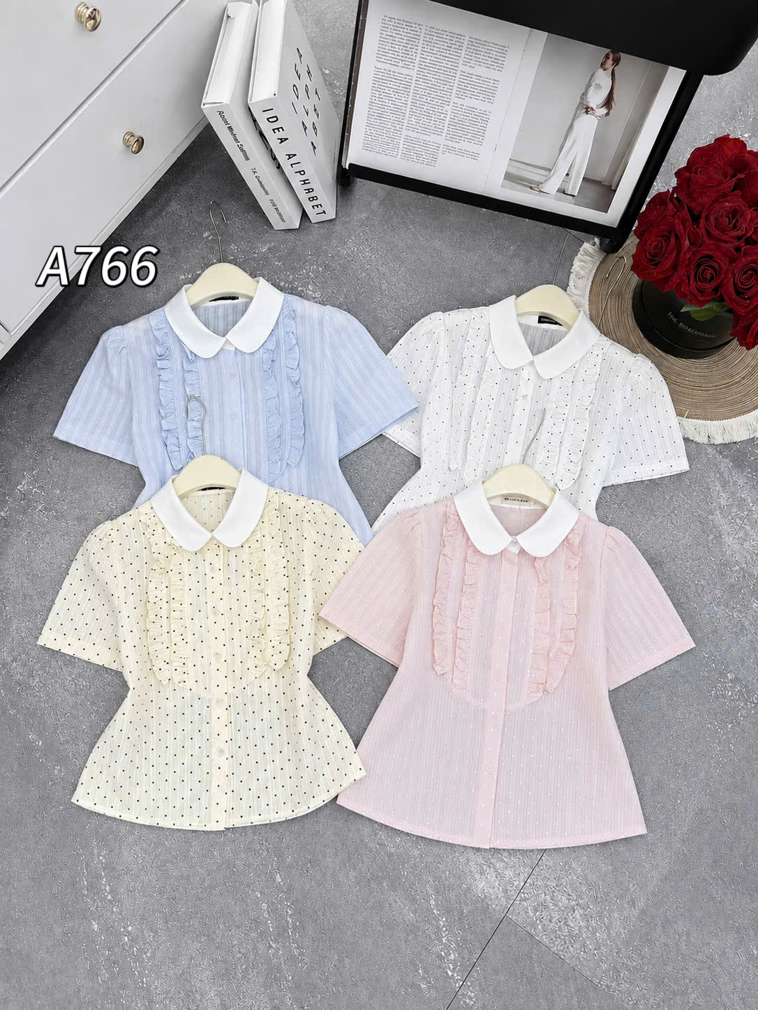 A766 Áo sơ mi bèo ngực