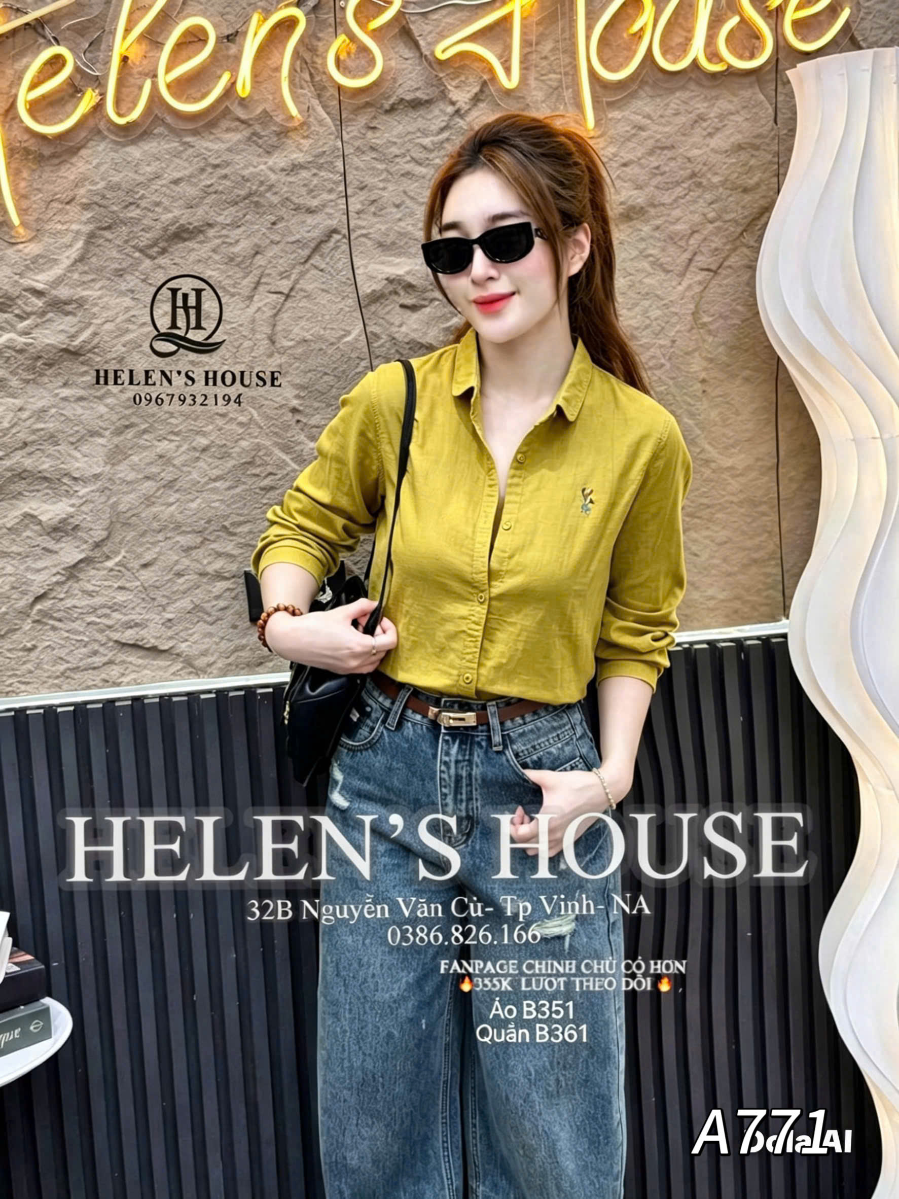 A771 Áo sơ mi hình thêu ngực