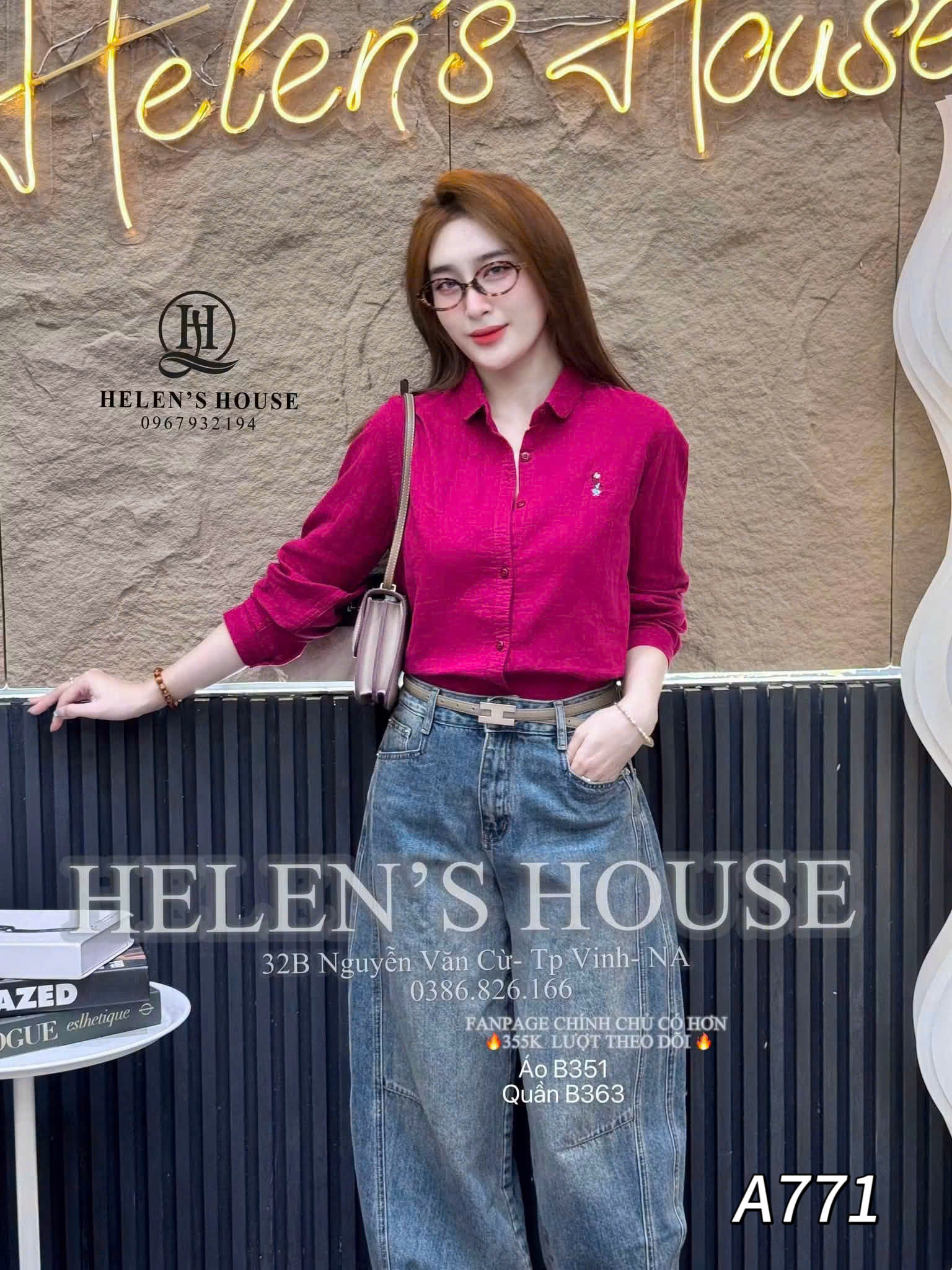 A771 Áo sơ mi hình thêu ngực