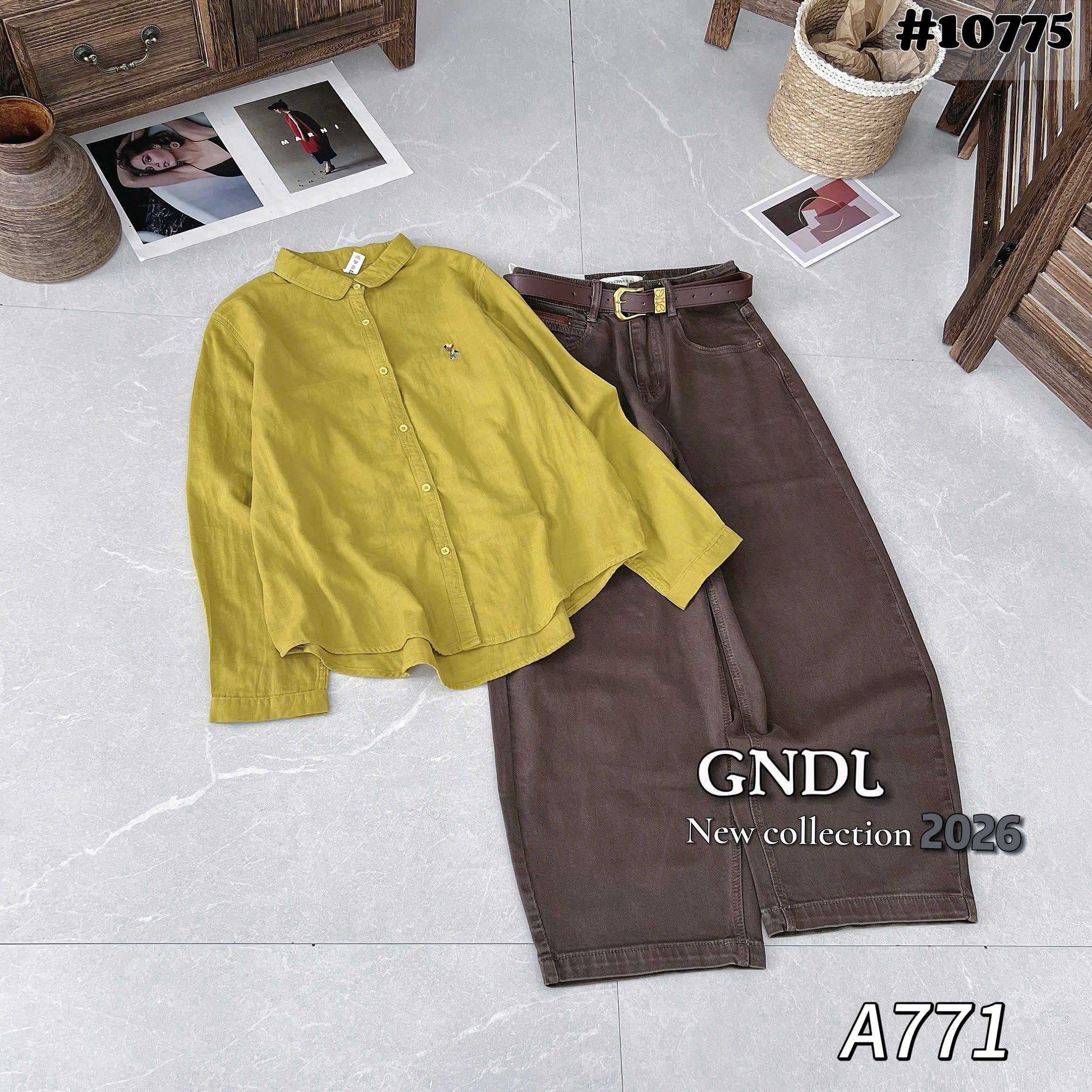 A771 Áo sơ mi hình thêu ngực