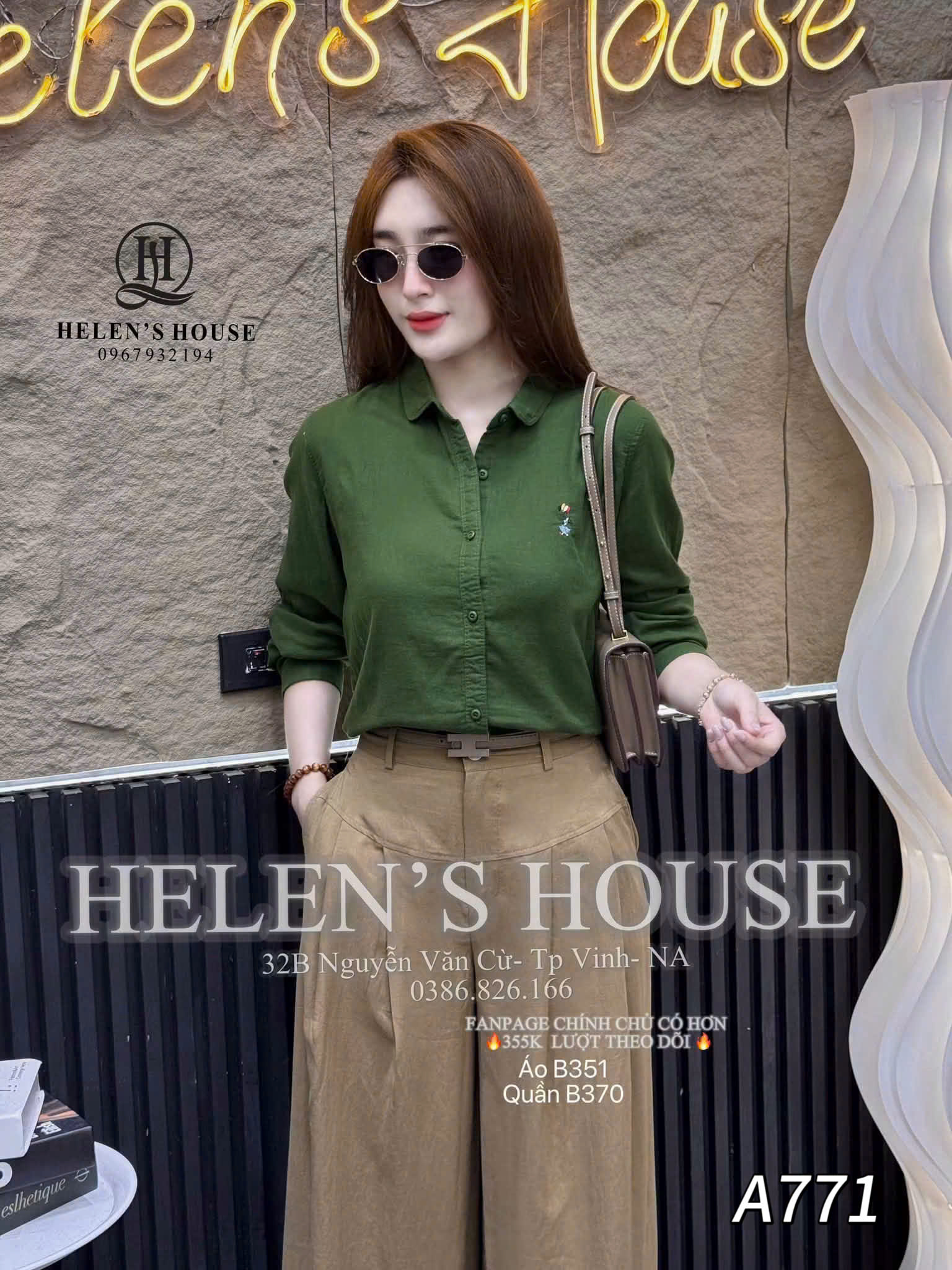 A771 Áo sơ mi hình thêu ngực