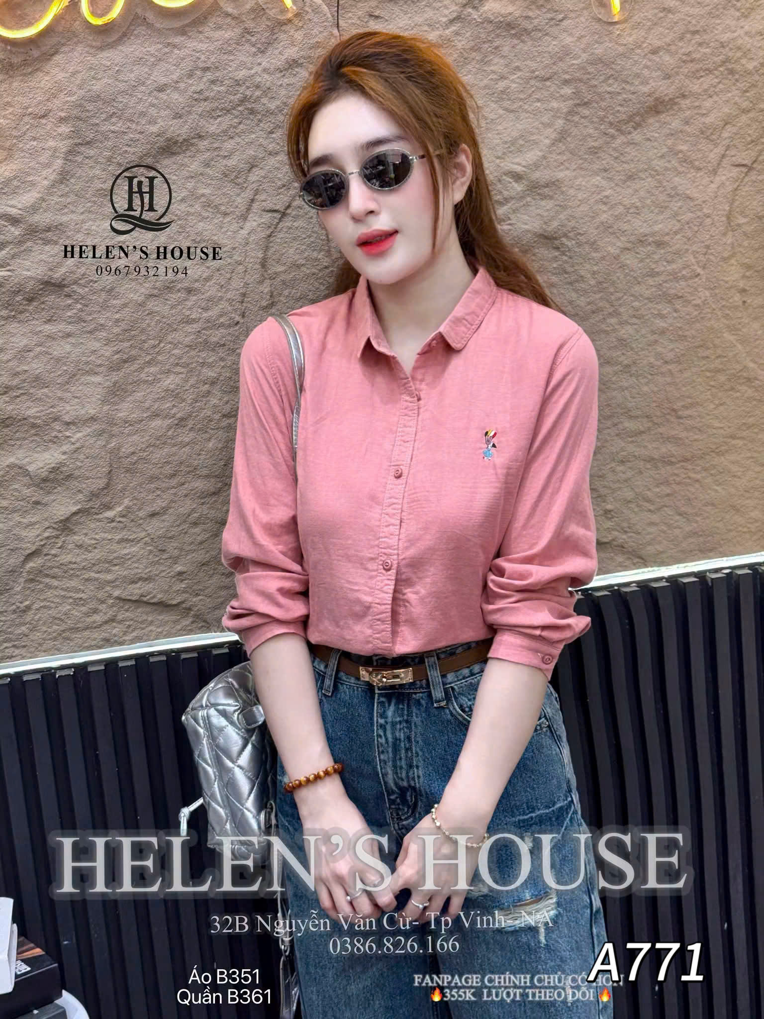 A771 Áo sơ mi hình thêu ngực