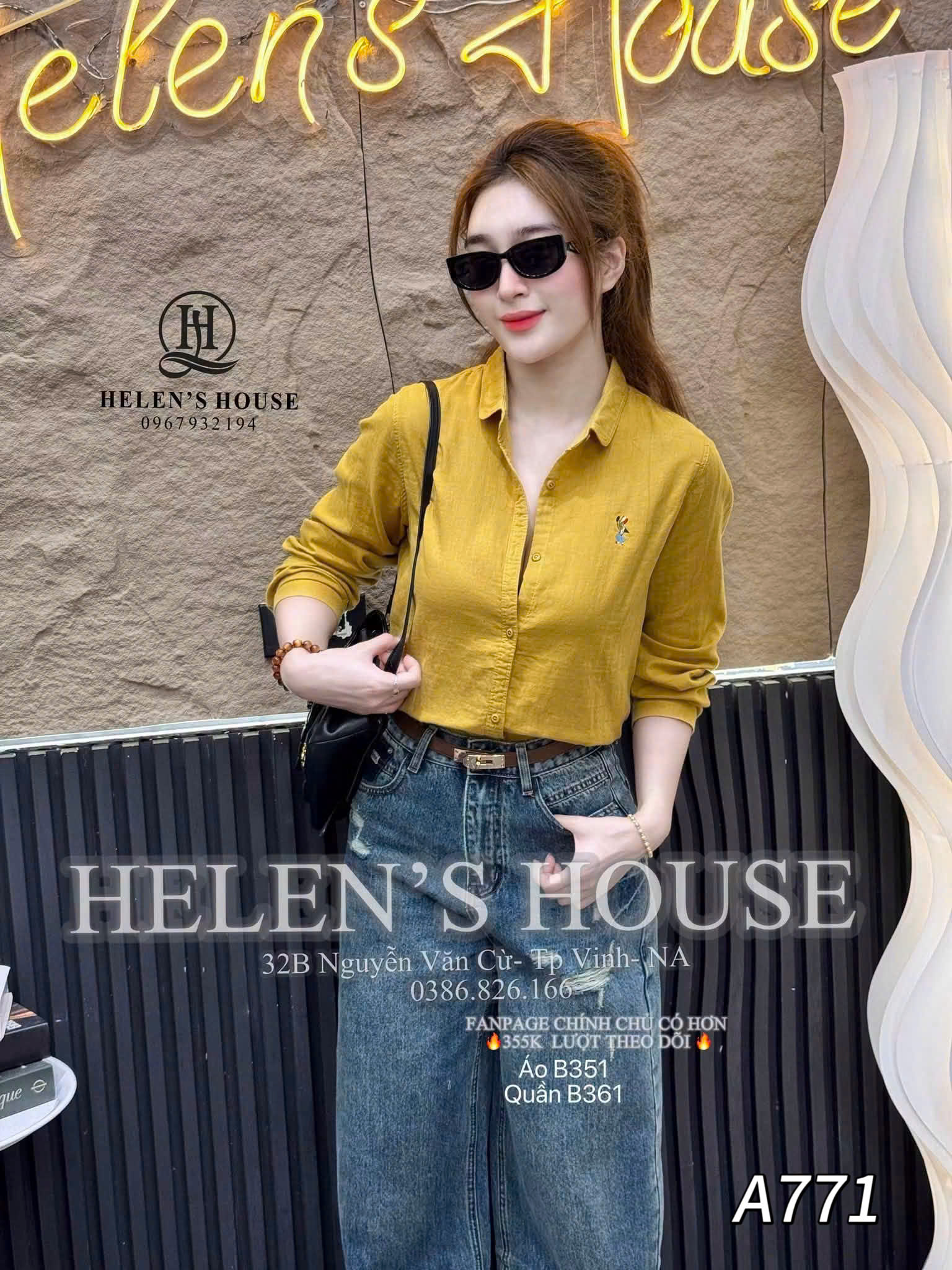 A771 Áo sơ mi hình thêu ngực