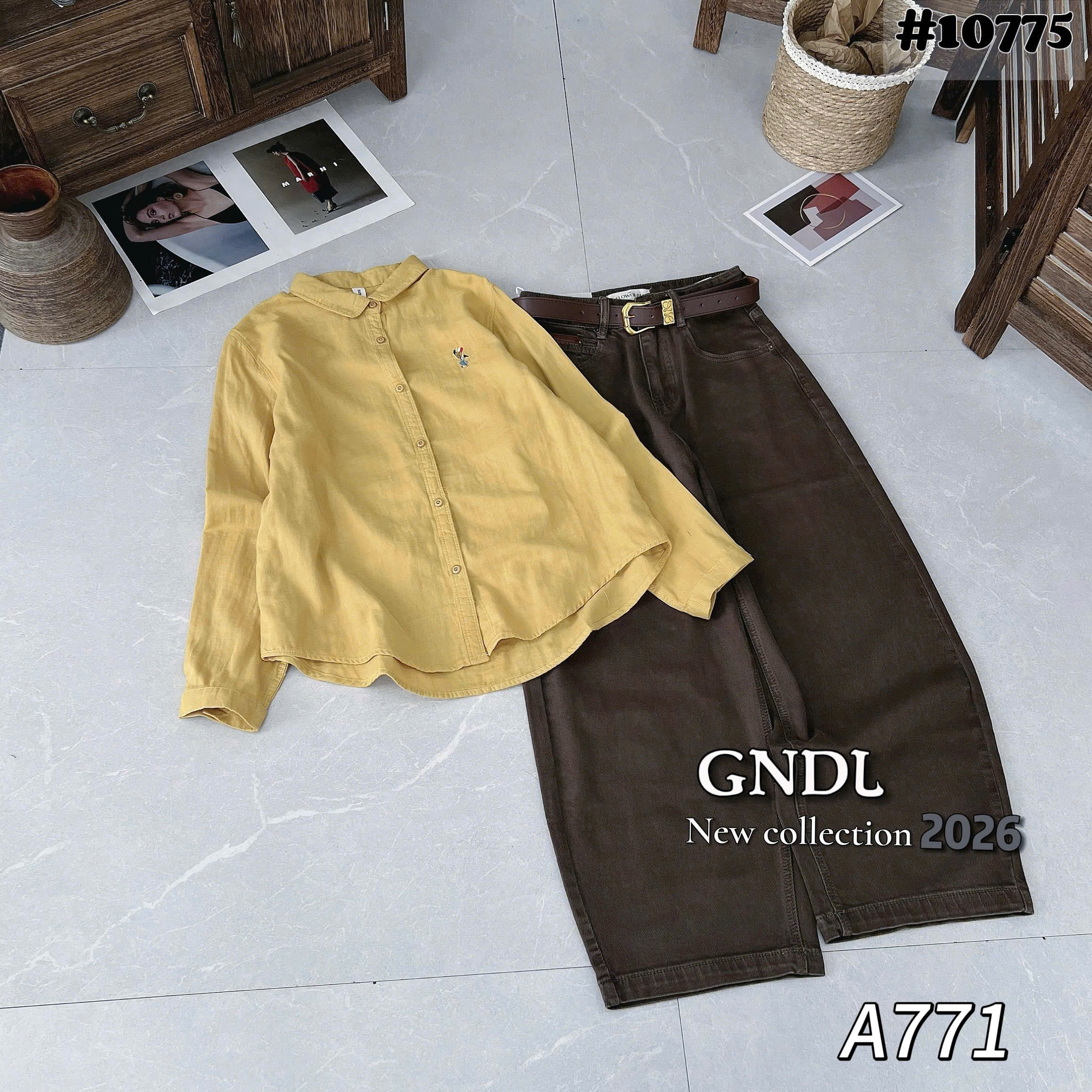 A771 Áo sơ mi hình thêu ngực