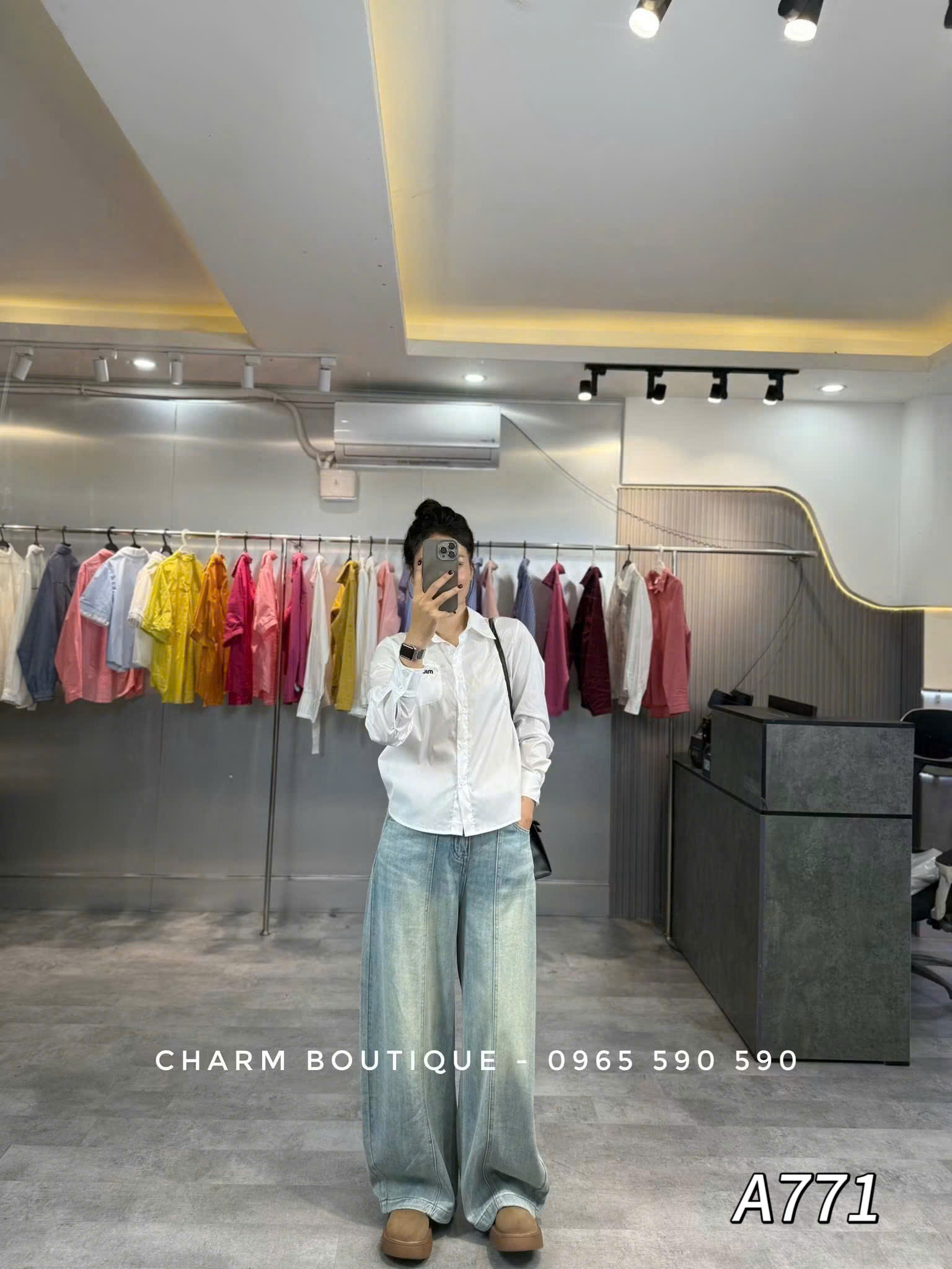A771 Áo sơ mi hình thêu ngực