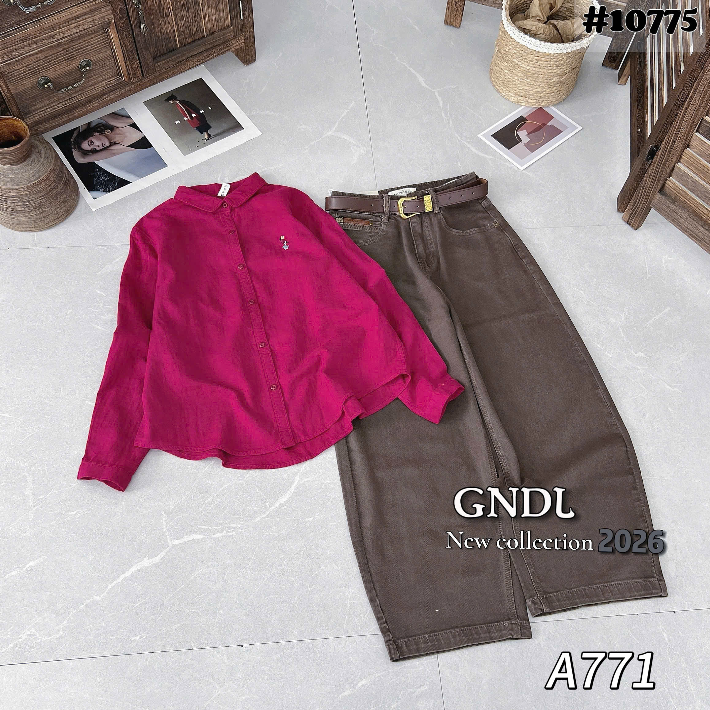 A771 Áo sơ mi hình thêu ngực