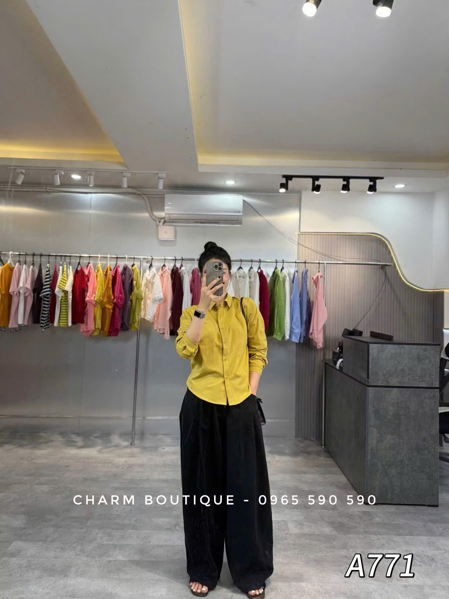 A771 Áo sơ mi hình thêu ngực