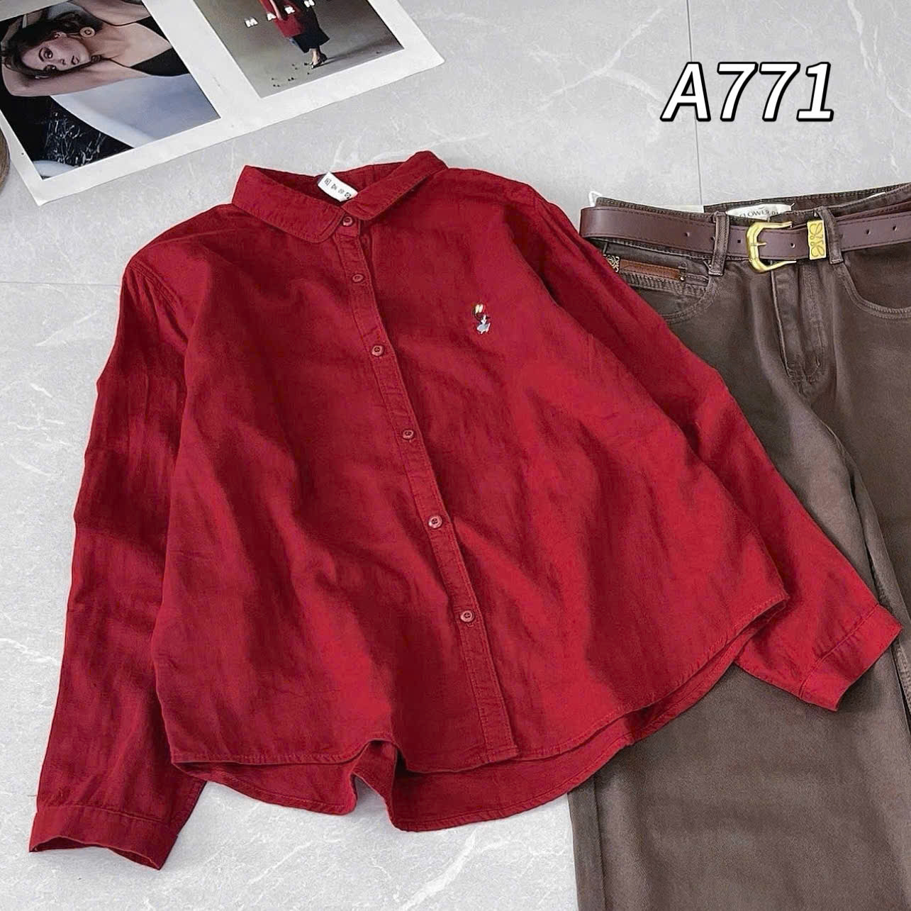 A771 Áo sơ mi hình thêu ngực