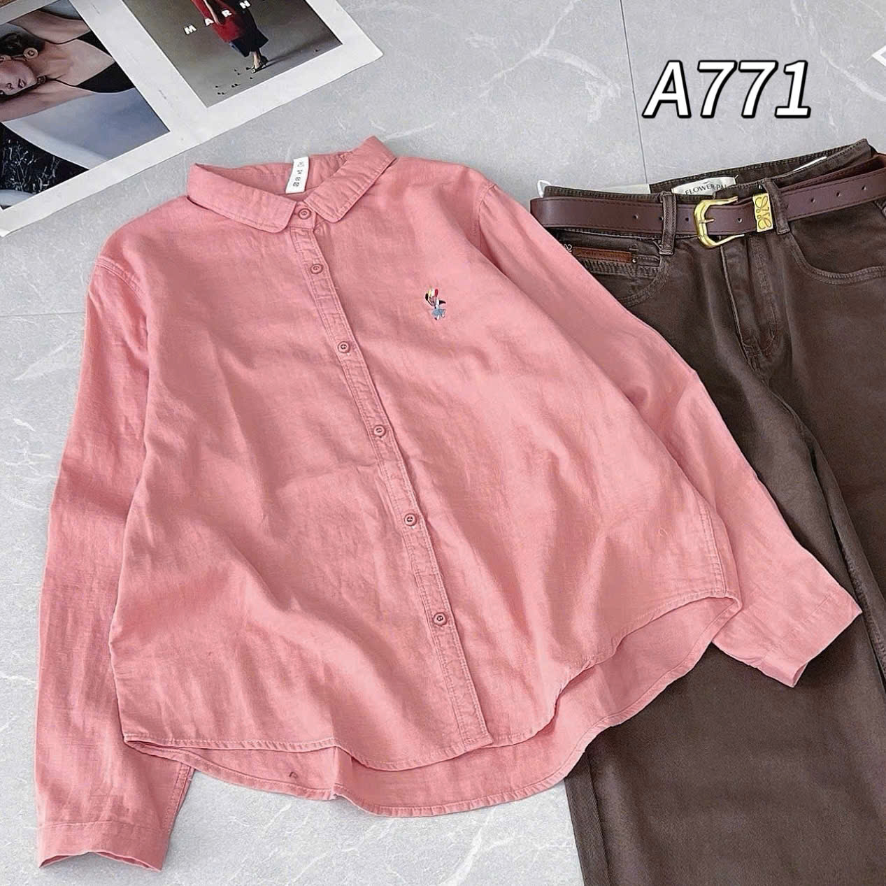 A771 Áo sơ mi hình thêu ngực