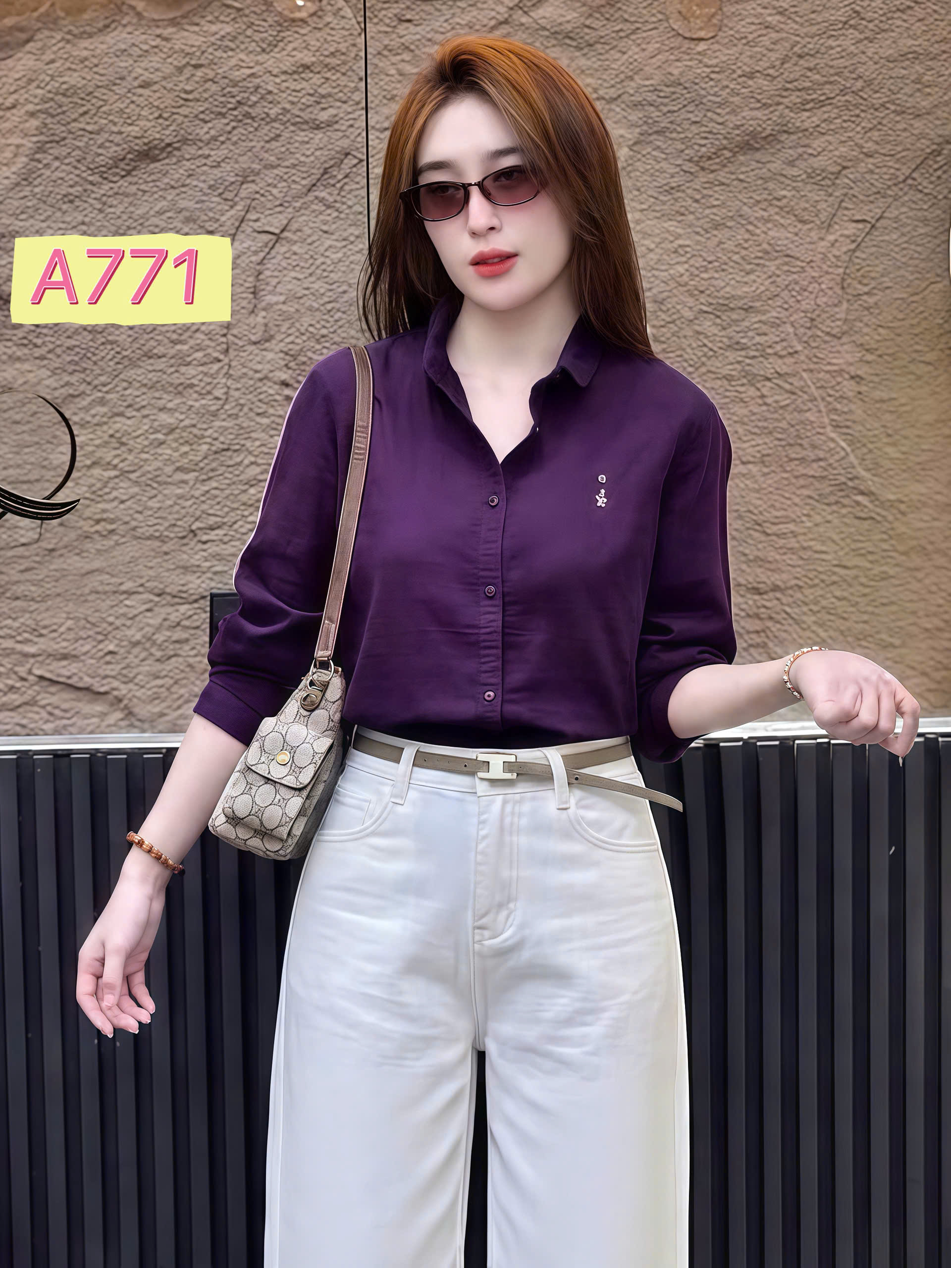 A771 Áo sơ mi hình thêu ngực