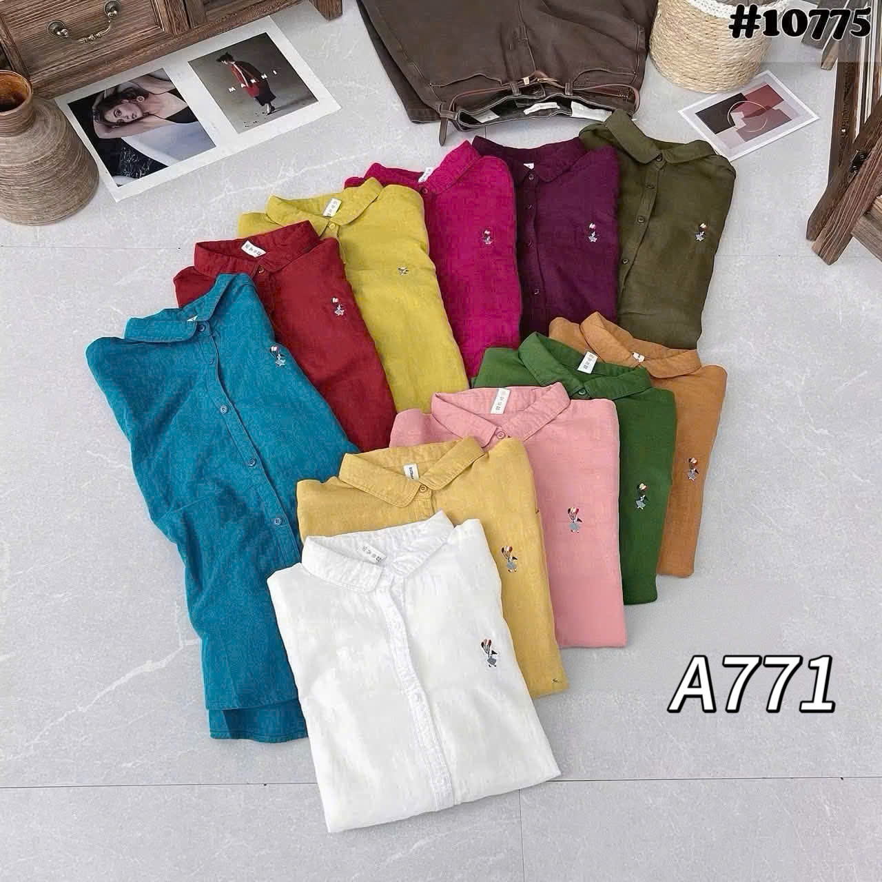 A771 Áo sơ mi hình thêu ngực