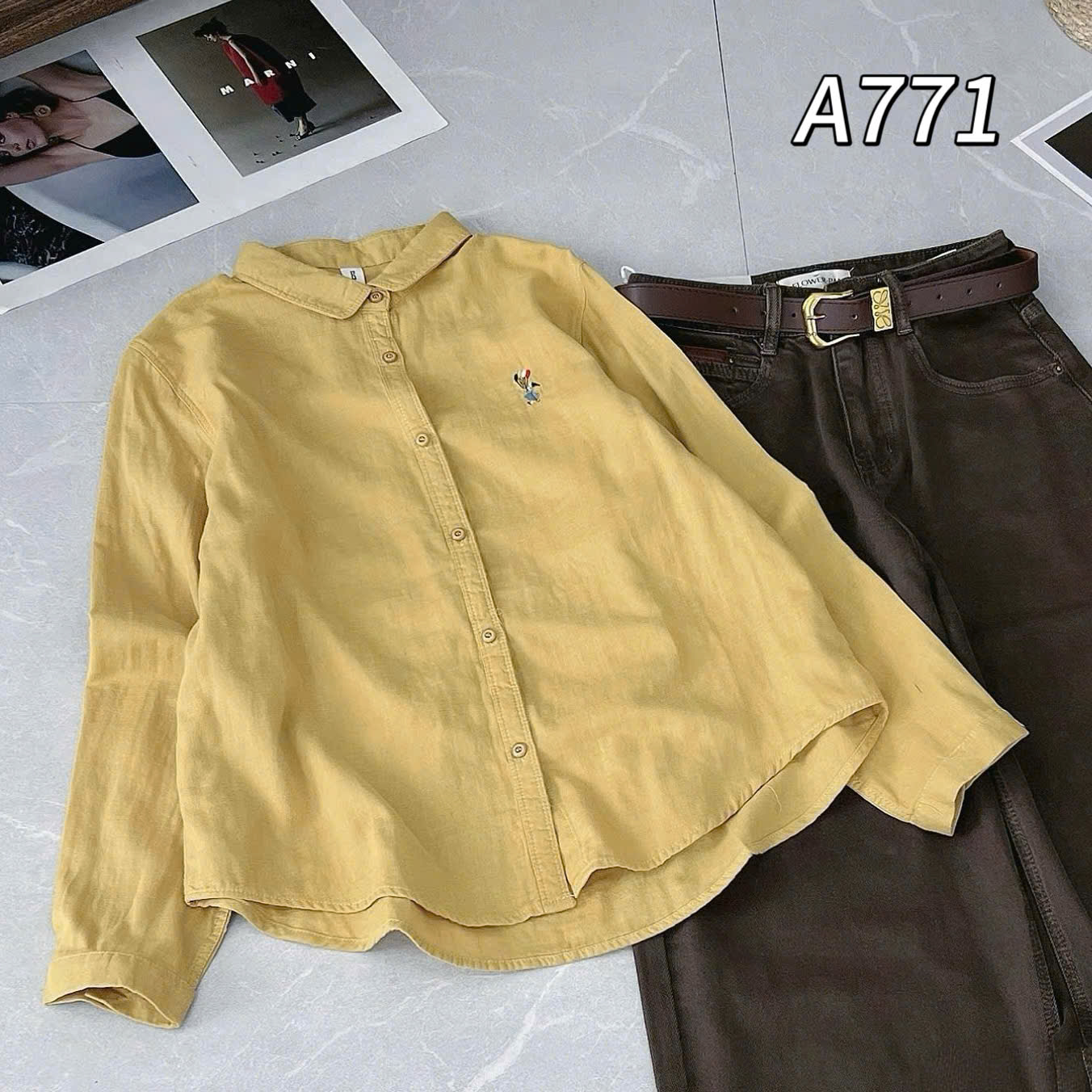 A771 Áo sơ mi hình thêu ngực