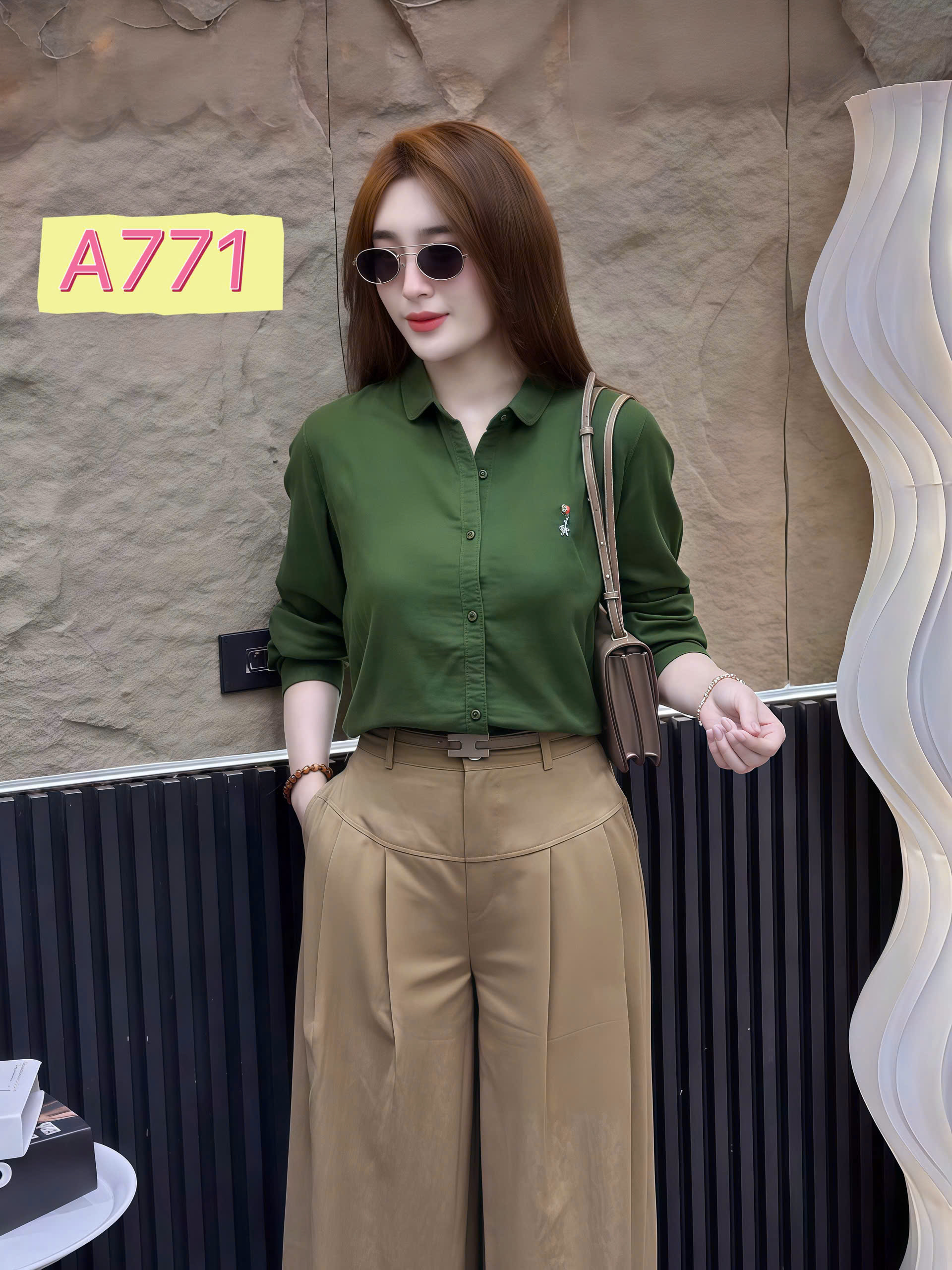 A771 Áo sơ mi hình thêu ngực