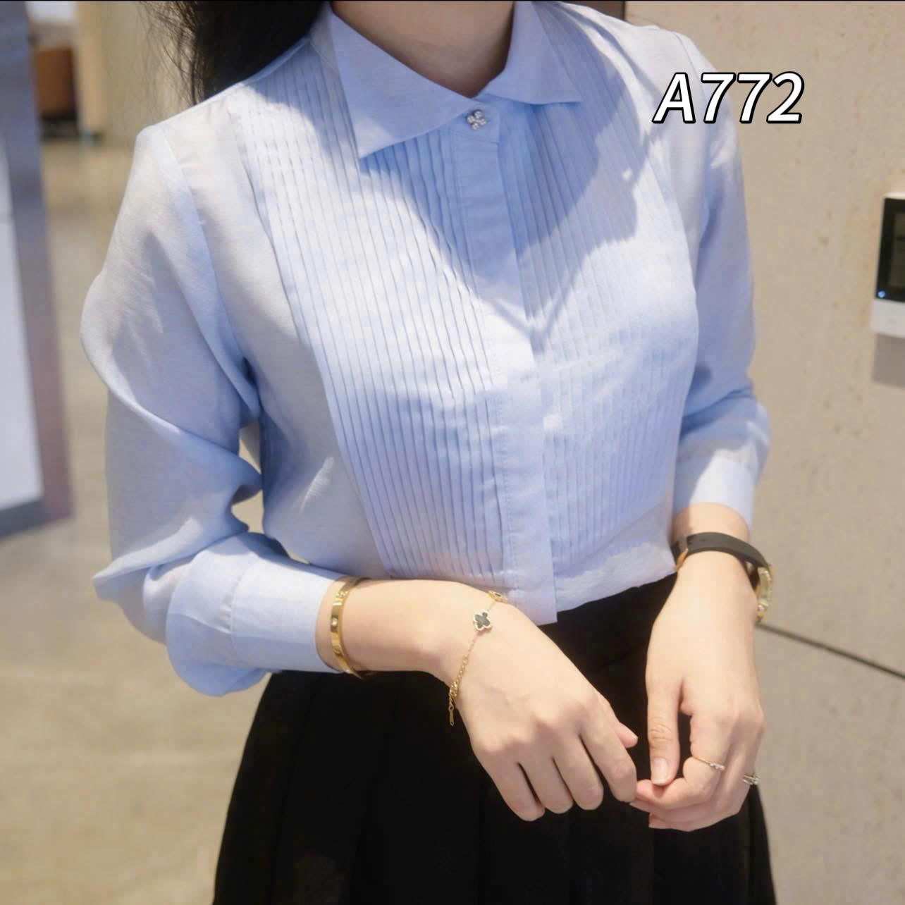 A772 Áo sơ mi dài tay li ngực