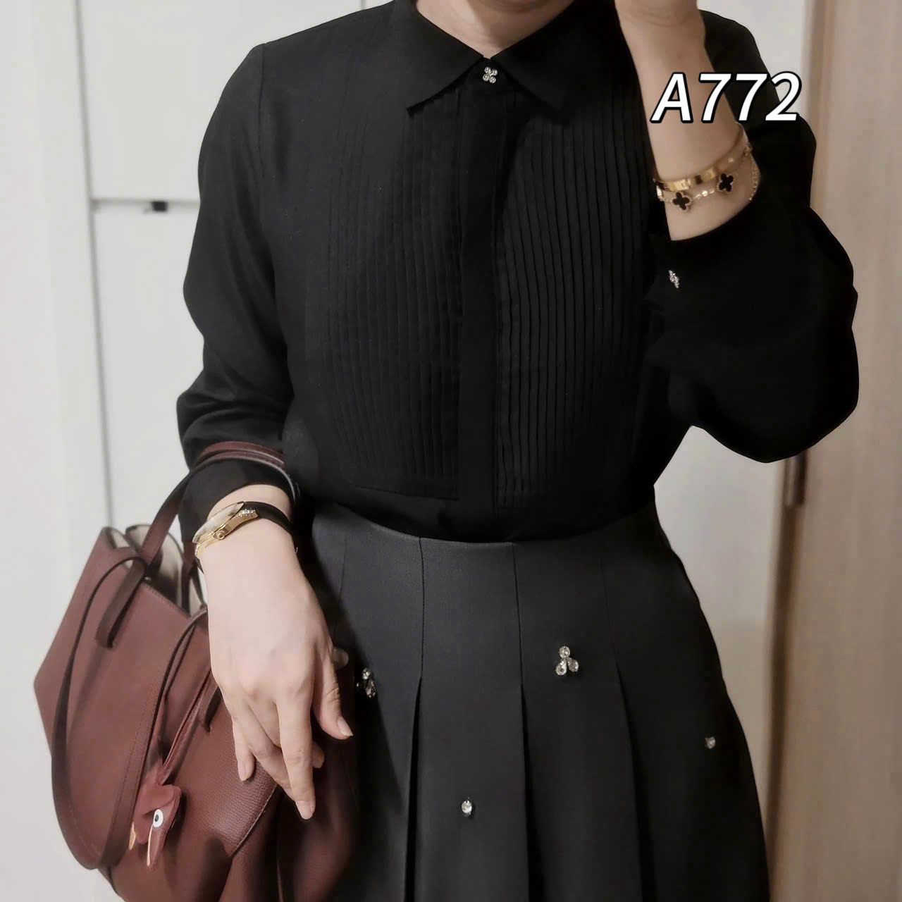 A772 Áo sơ mi dài tay li ngực