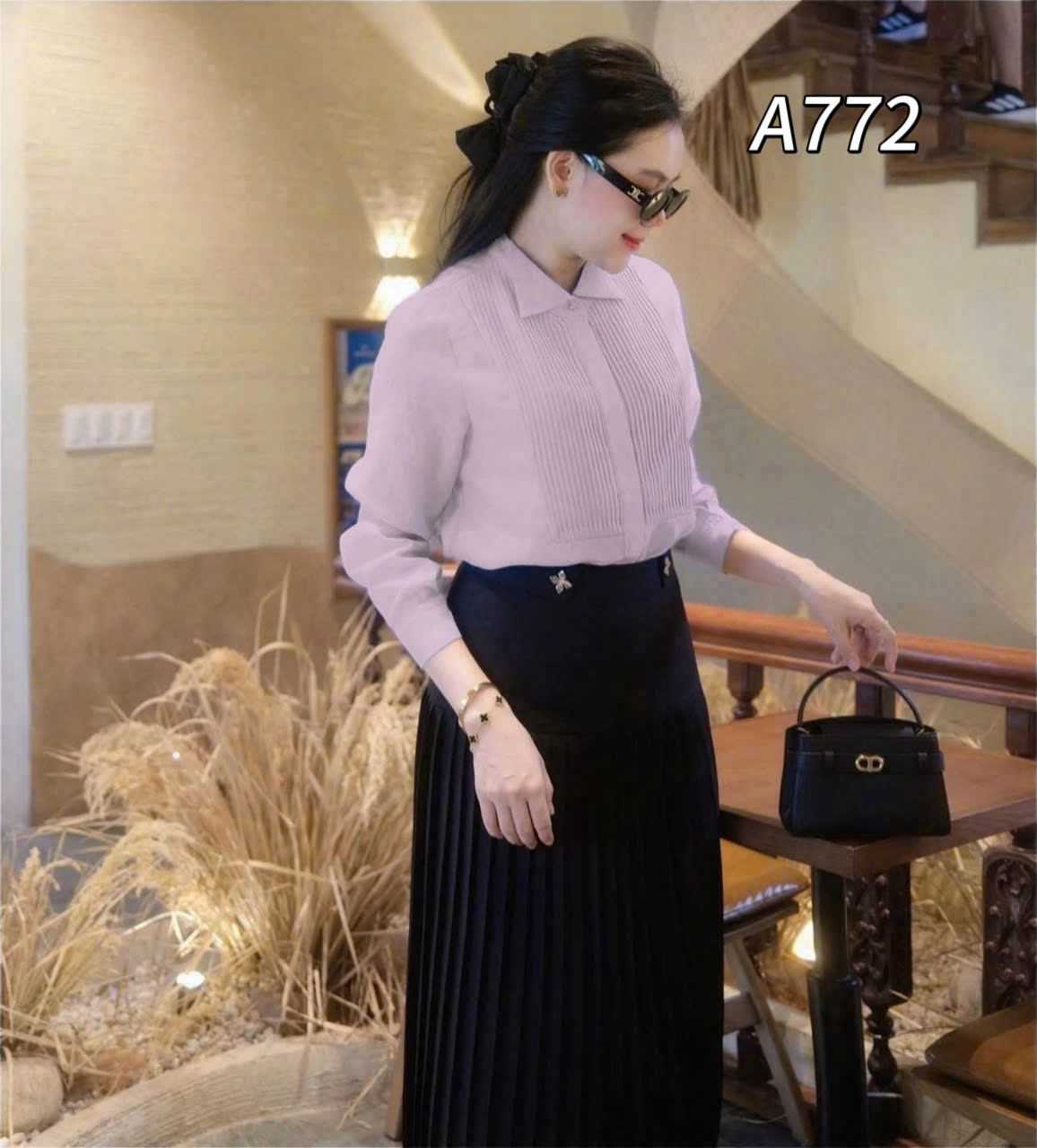 A772 Áo sơ mi dài tay li ngực