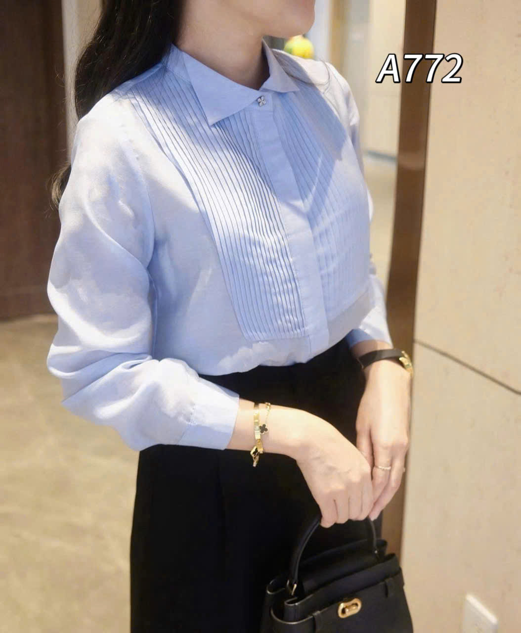A772 Áo sơ mi dài tay li ngực